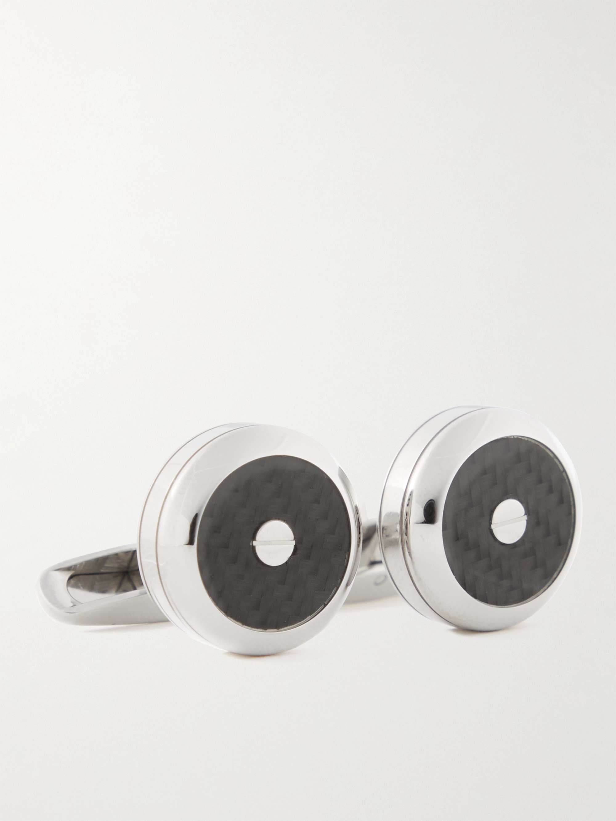 CHOPARD Classic Racing Engraved Stainless Steel and Carbon Fibre Cufflinks