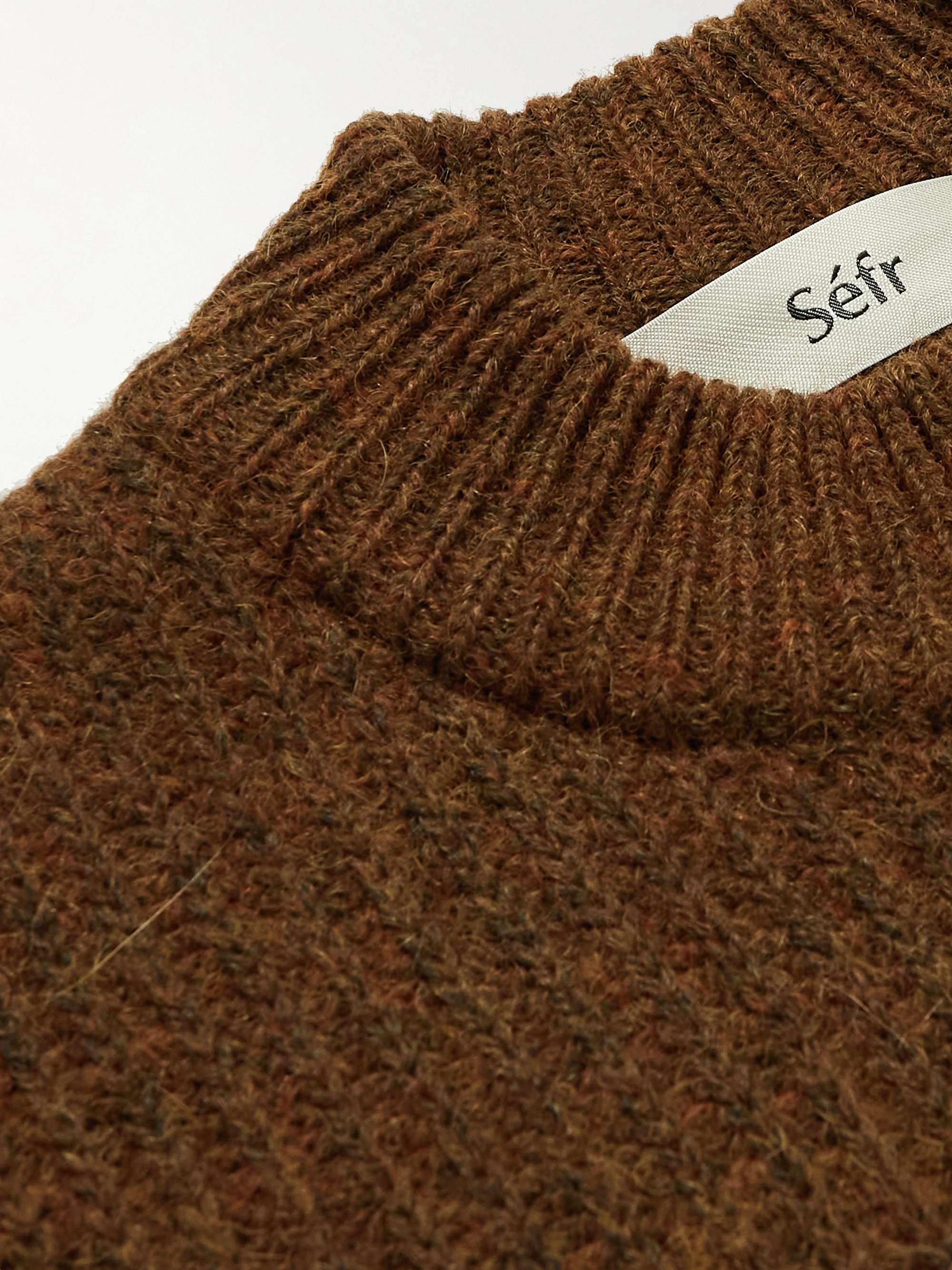 SÉFR Leth Ribbed-Knit Mock-Neck Sweater