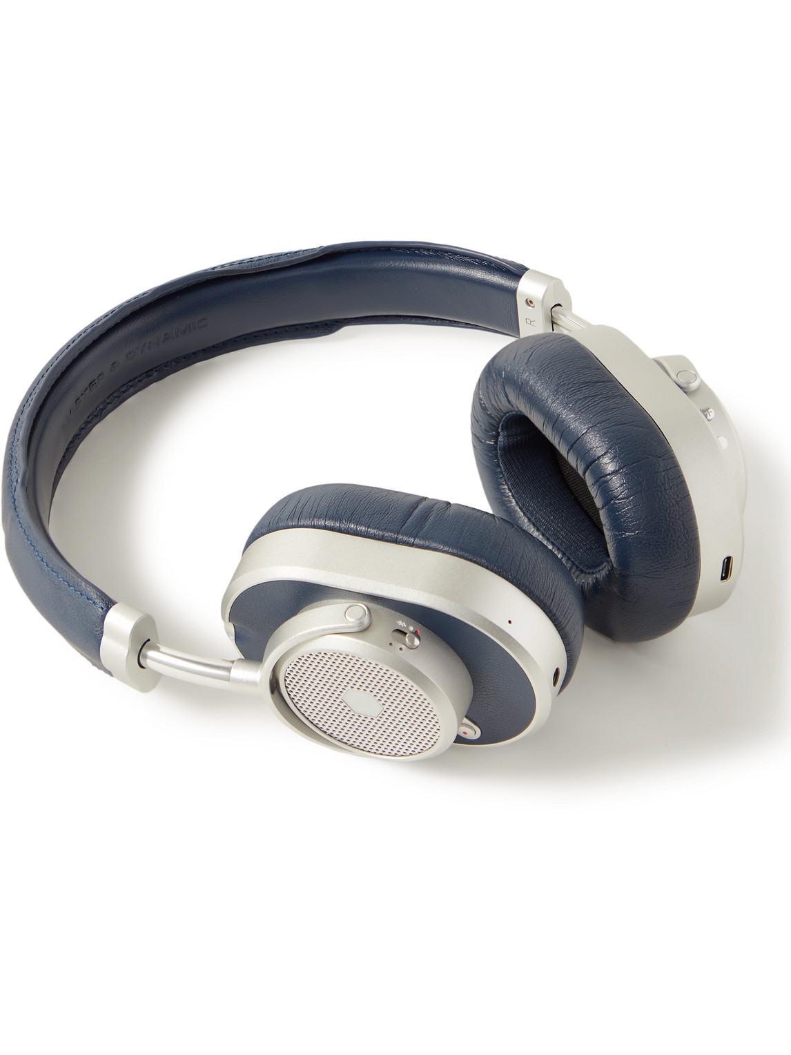 Master & Dynamic Mw65 Wireless Leather Over-ear Headphones In Blue