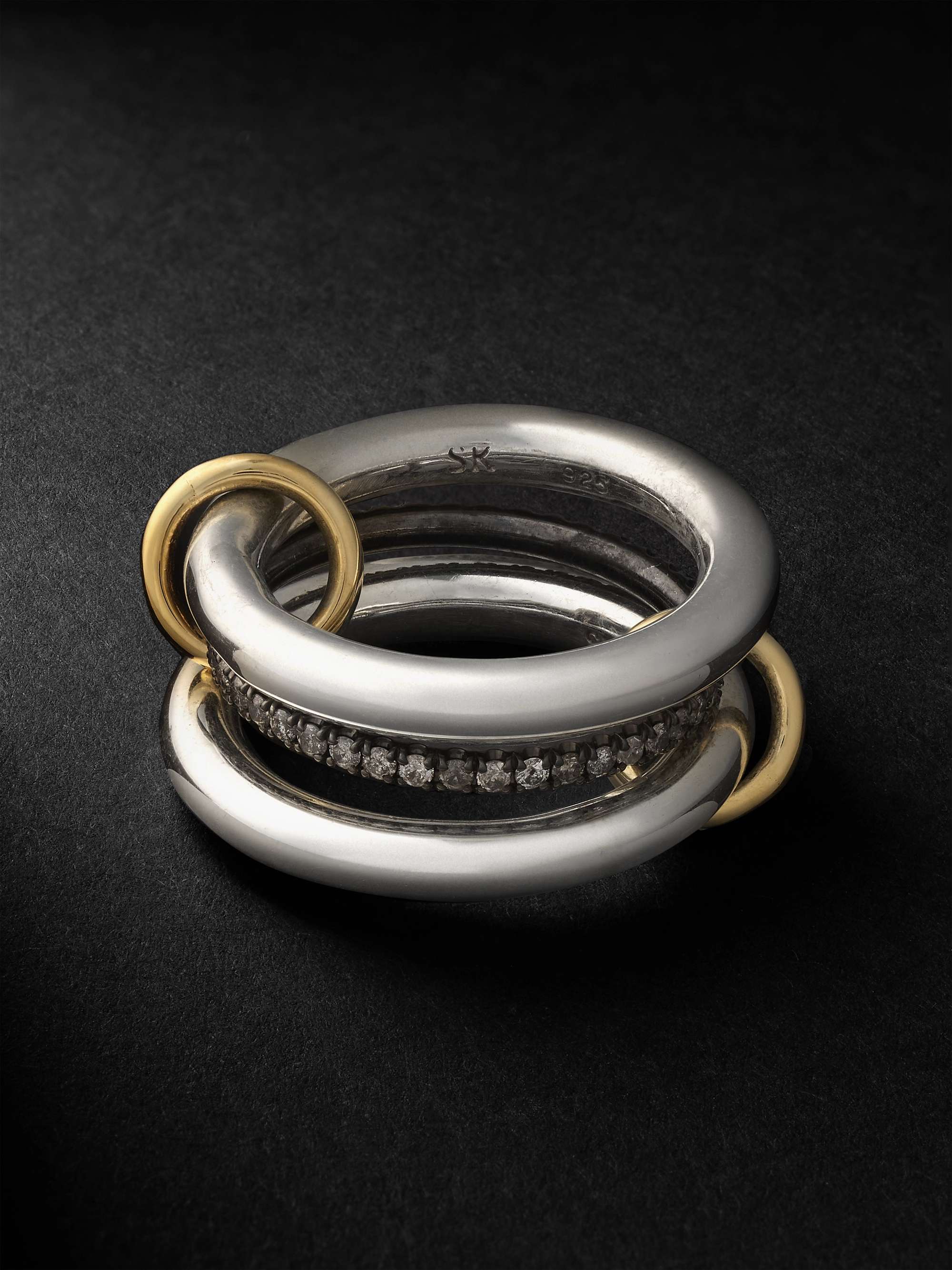 Libra Gris Silver, Gold and Diamond Ring