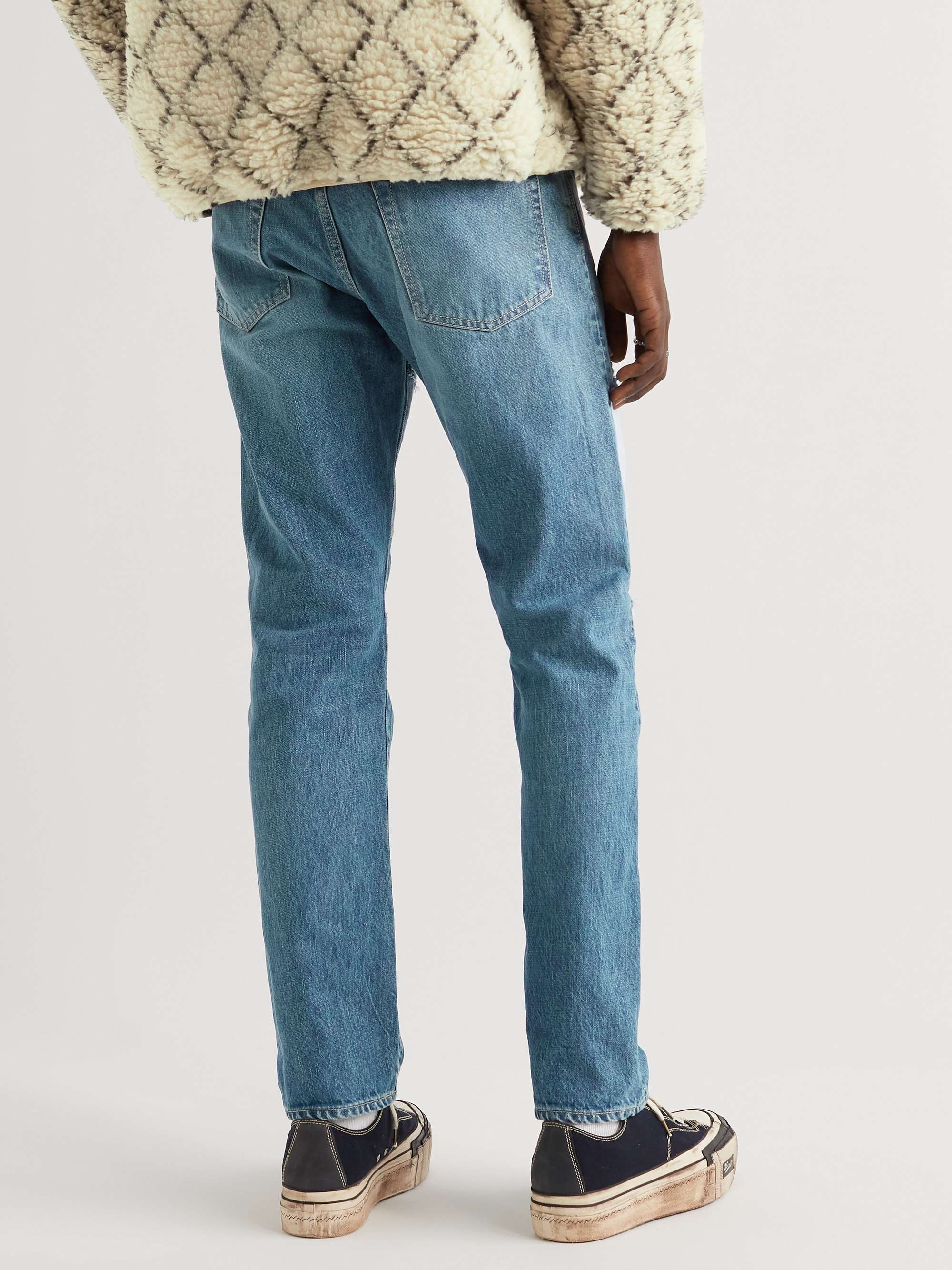 KAPITAL Monkey Cisco Straight-Leg Embroidered Patchwork Jeans