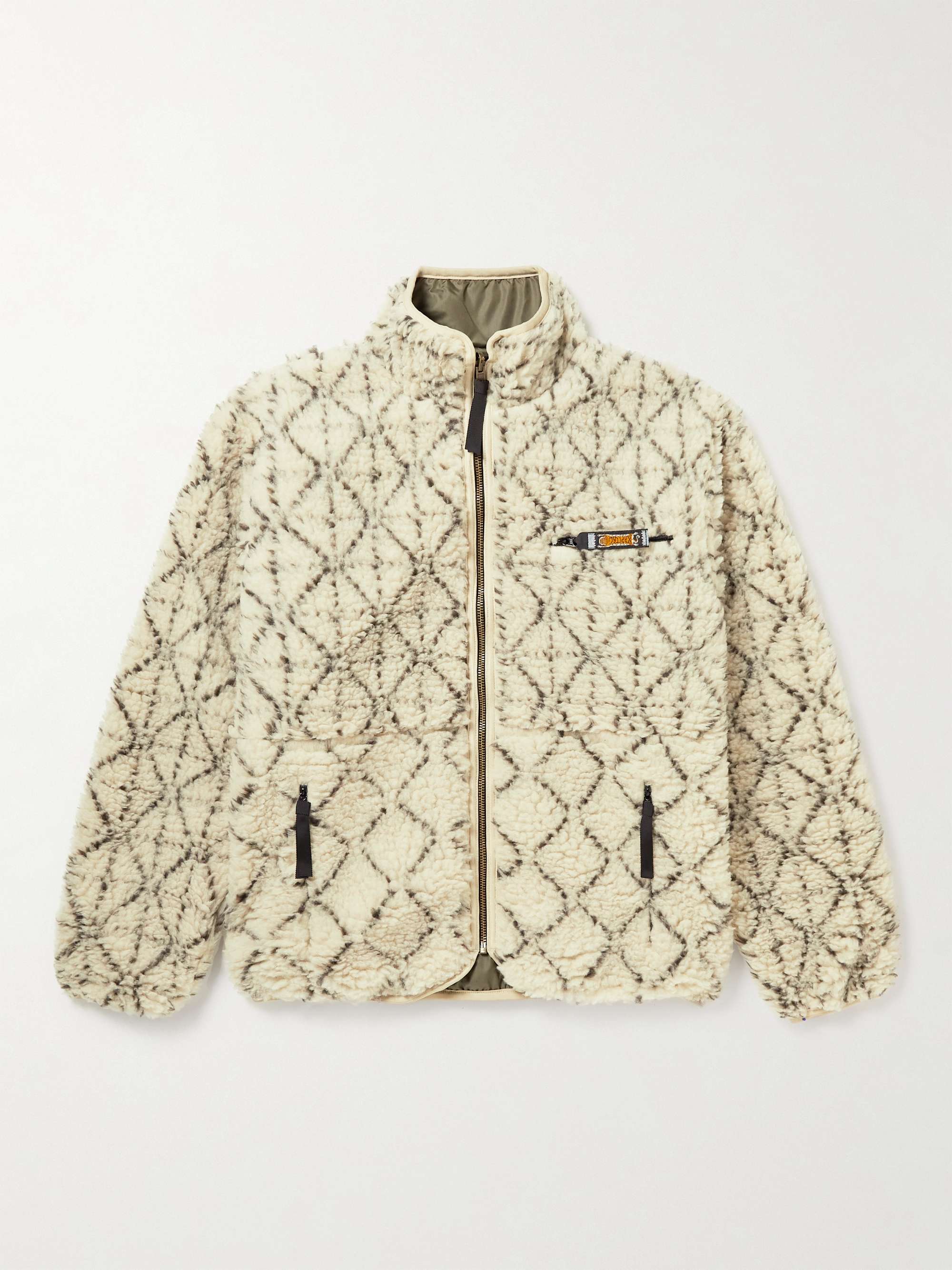 KAPITAL Do-Gi Boa Reversible Printed Fleece and Shell Bomber Jacket