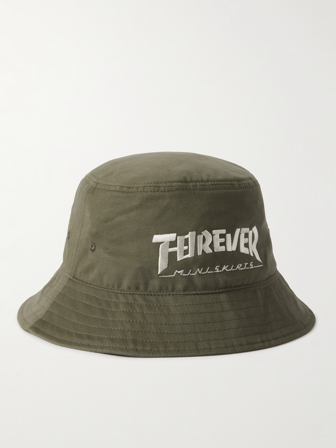 Kapital Embroidered Cotton-twill Bucket Hat In Green