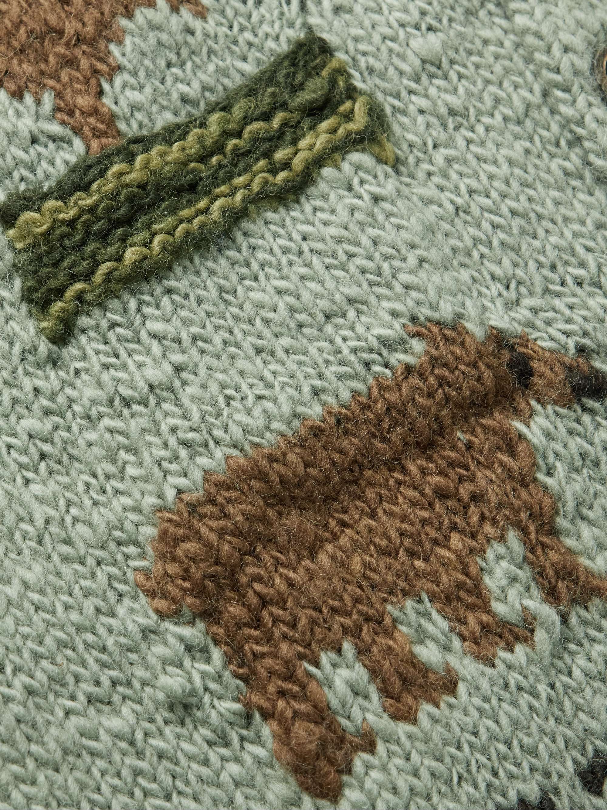KAPITAL Intarsia Wool Cardigan