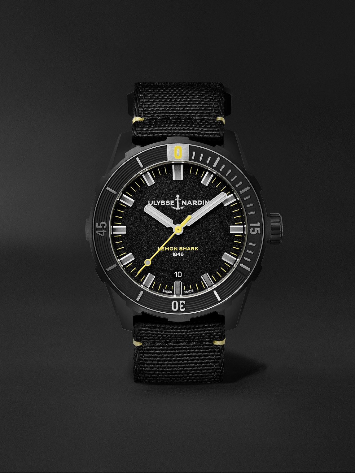 Ulysse Nardin Diver Limited Edition Automatic 42mm Blackened Stainless Steel And Webbing Watch, Ref. No. 8163-175l