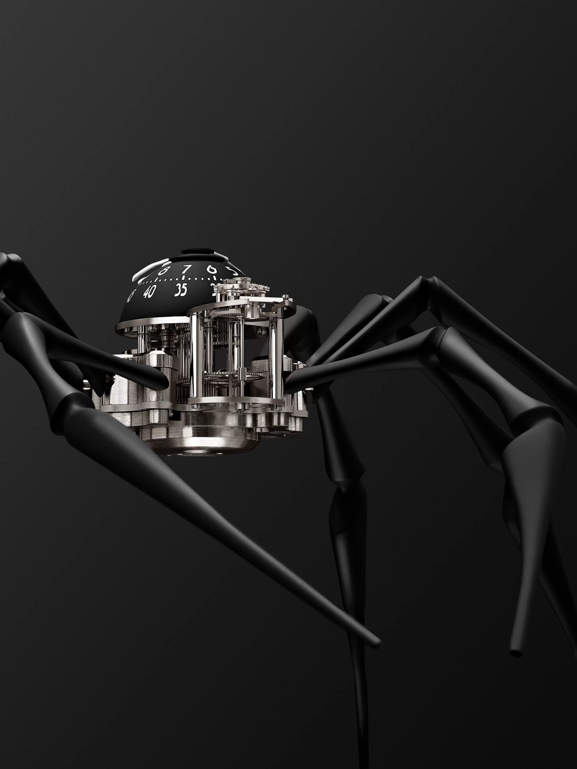 MB&F + L'Epée Arachnophobia Limited Edition Hand-Wound Palladium-Plated Brass and Coated-Aluminium Table Clock, Ref. No. 76.6000/114