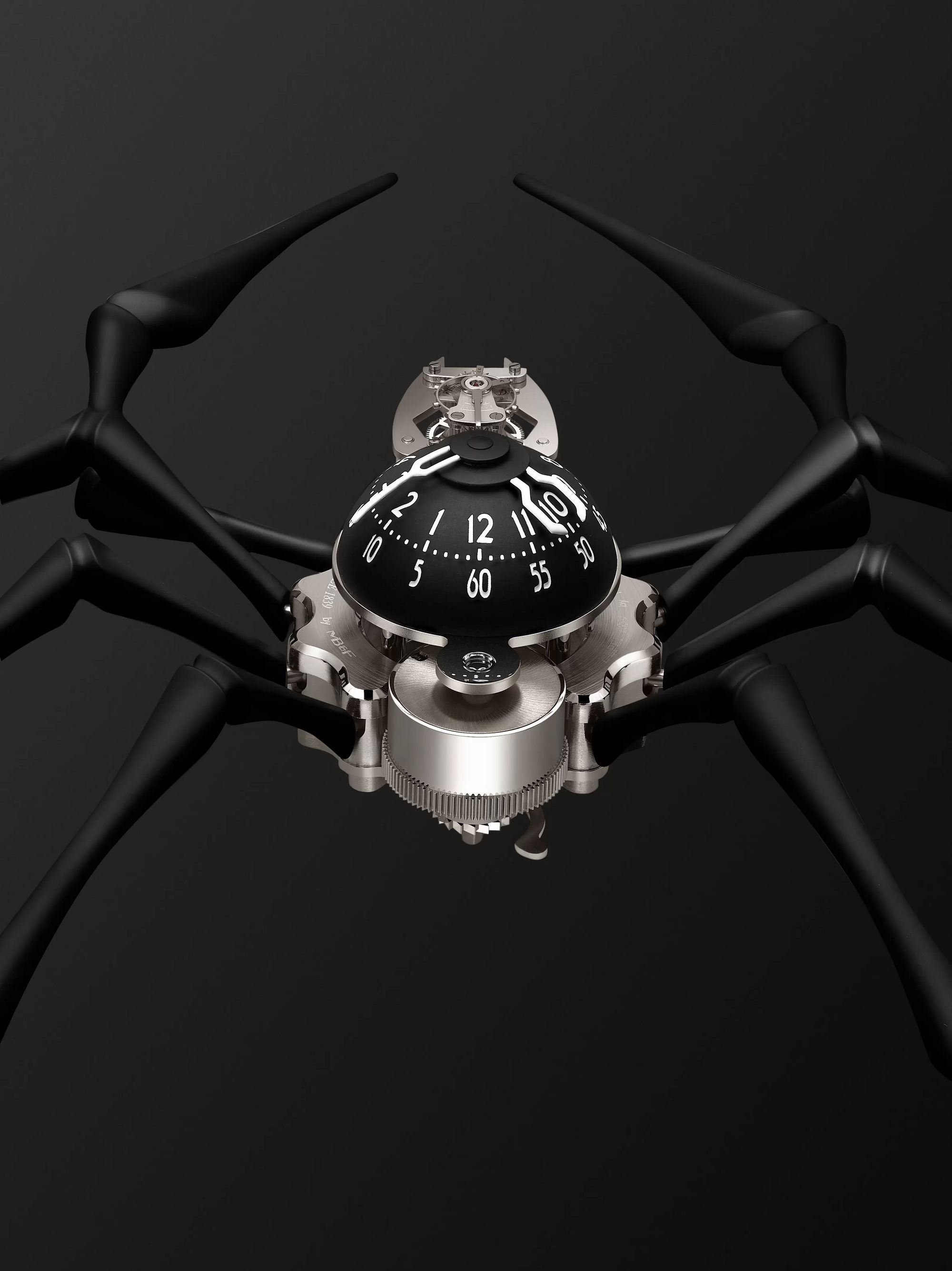 MB&F + L'Epée Arachnophobia Limited Edition Hand-Wound Palladium-Plated Brass and Coated-Aluminium Table Clock, Ref. No. 76.6000/114