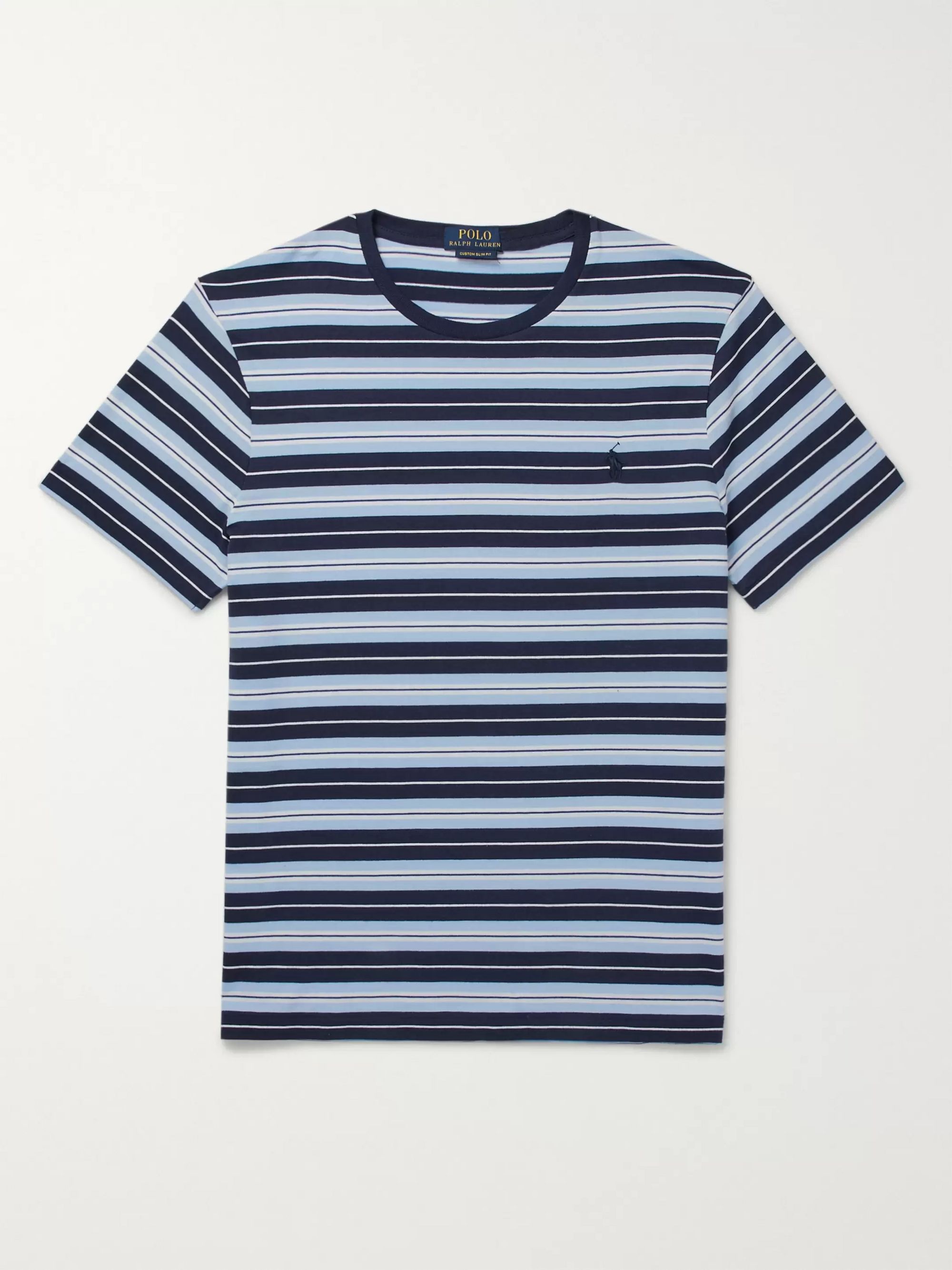 Blue Striped Cotton-Jersey T-Shirt 