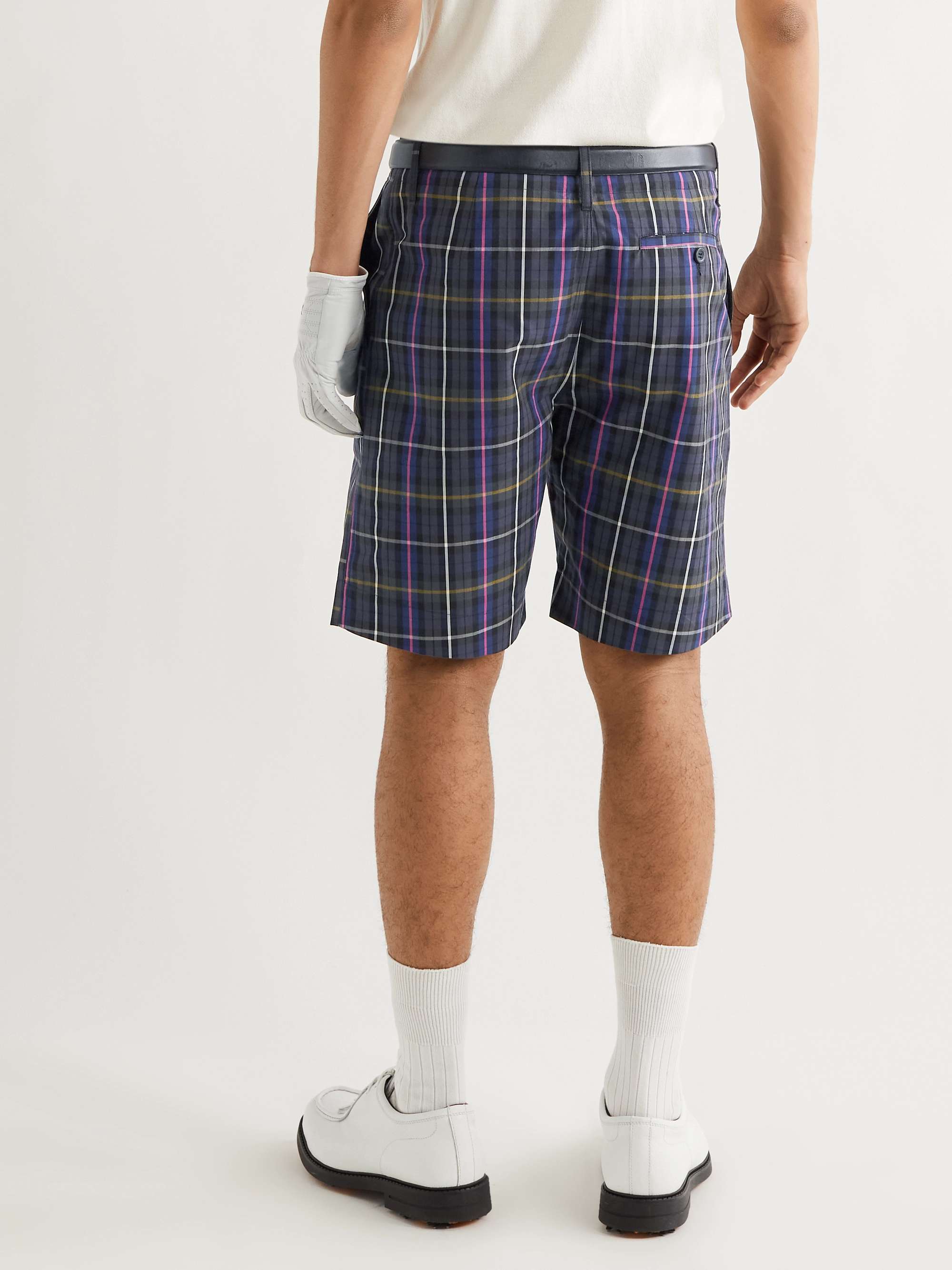 MR P. Checked Cotton-Poplin Golf Shorts