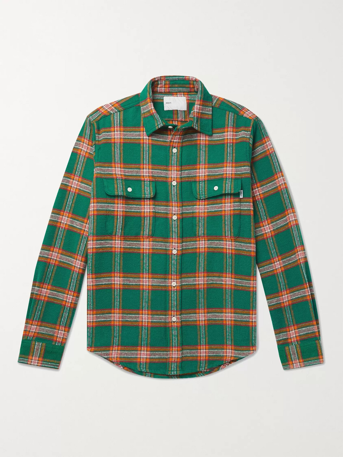Adsum Checked Cotton-flannel Shirt In Green