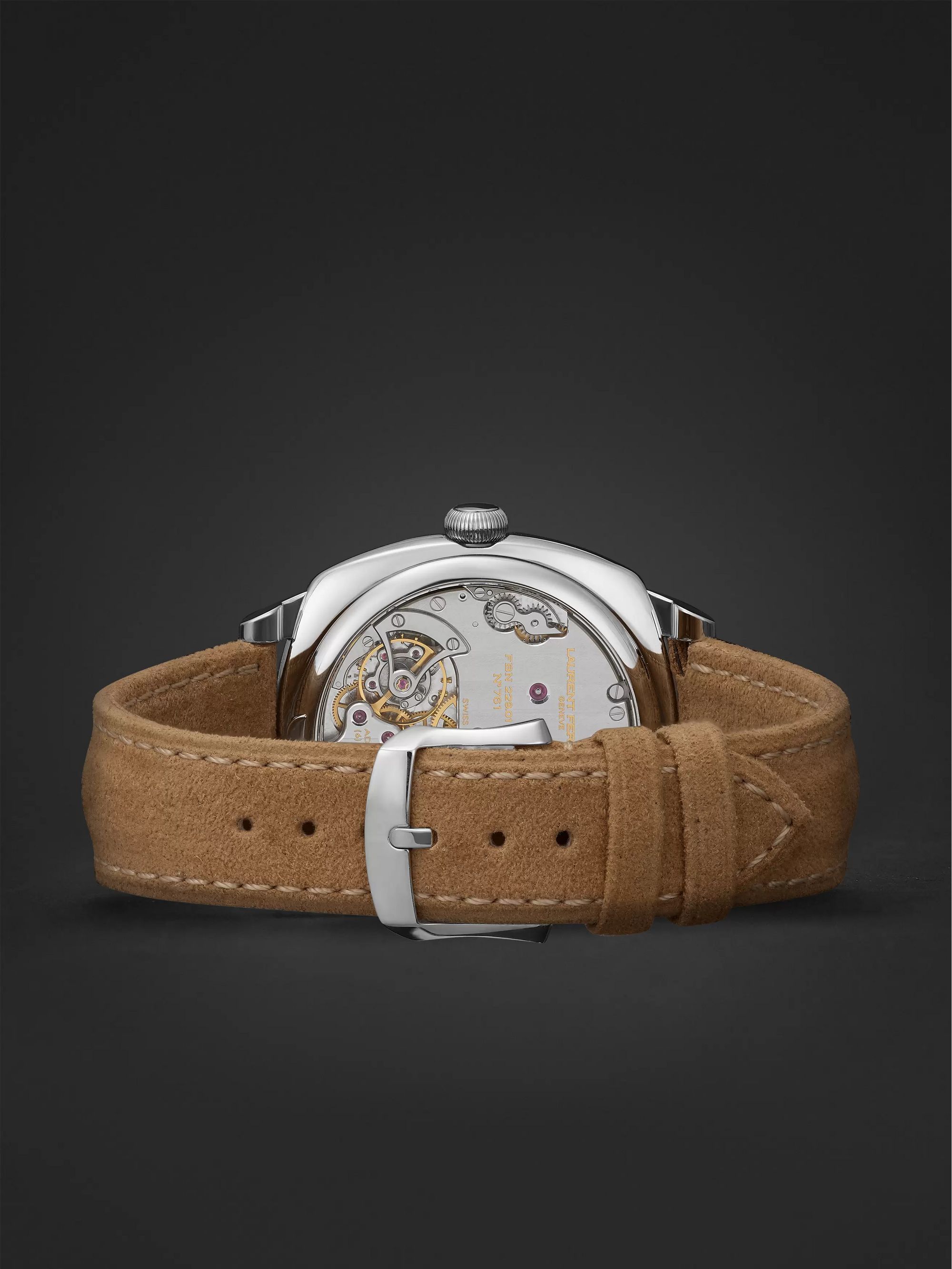 Laurent Ferrier Square Automatic 41mm Stainless Steel and Alcantara Watch, Ref. No. LCF013.AC.N1G.1