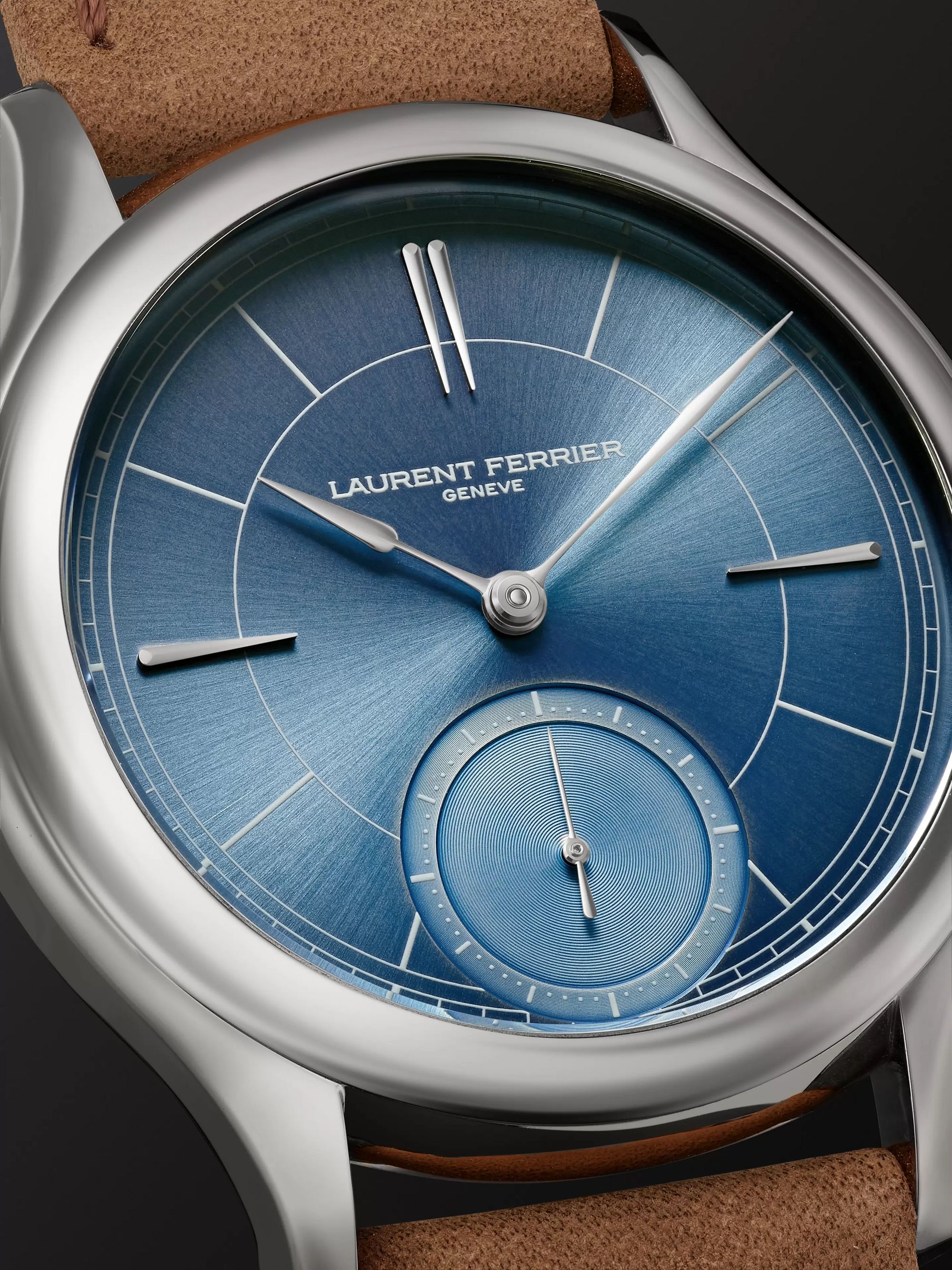 Laurent Ferrier Classic Micro-Rotor Automatic 40mm 18-Karat White Gold and Leather Watch, Ref. No. LCF004.G1.CG7.1