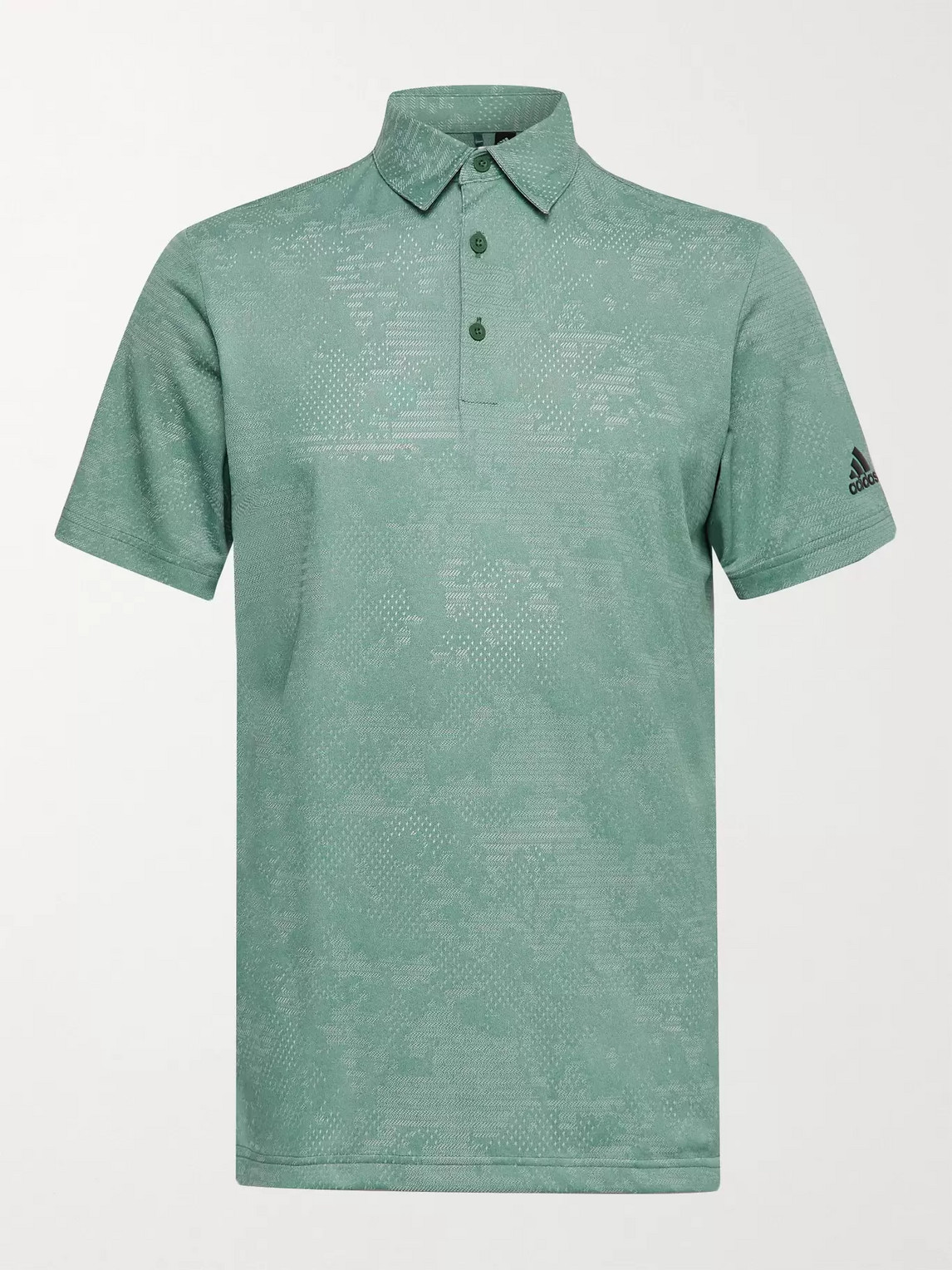 Adidas Golf Mélange Recycled Primegreen Golf Polo Shirt In Green