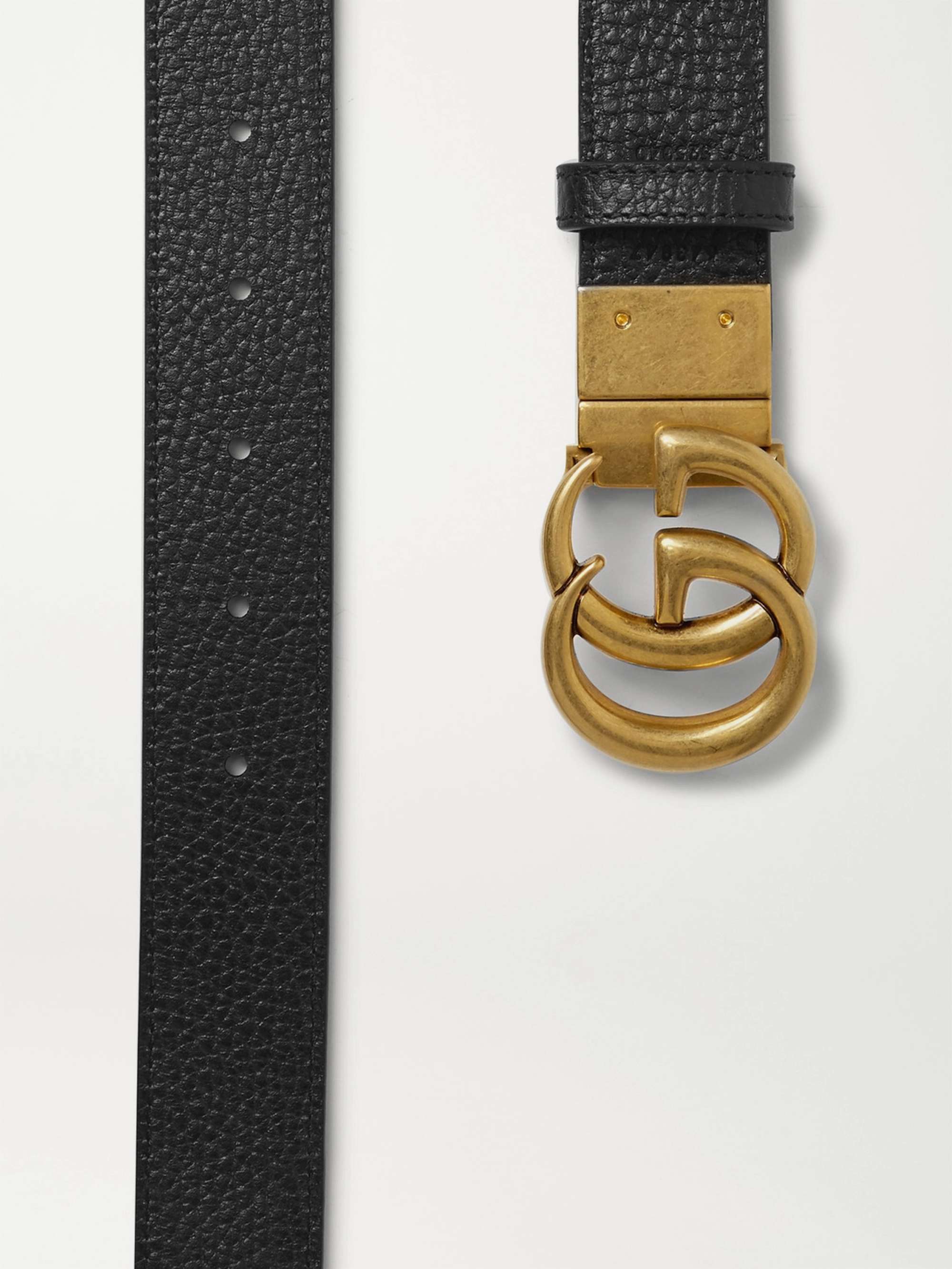 GUCCI 3.5cm Reversible Full-Grain Leather Belt