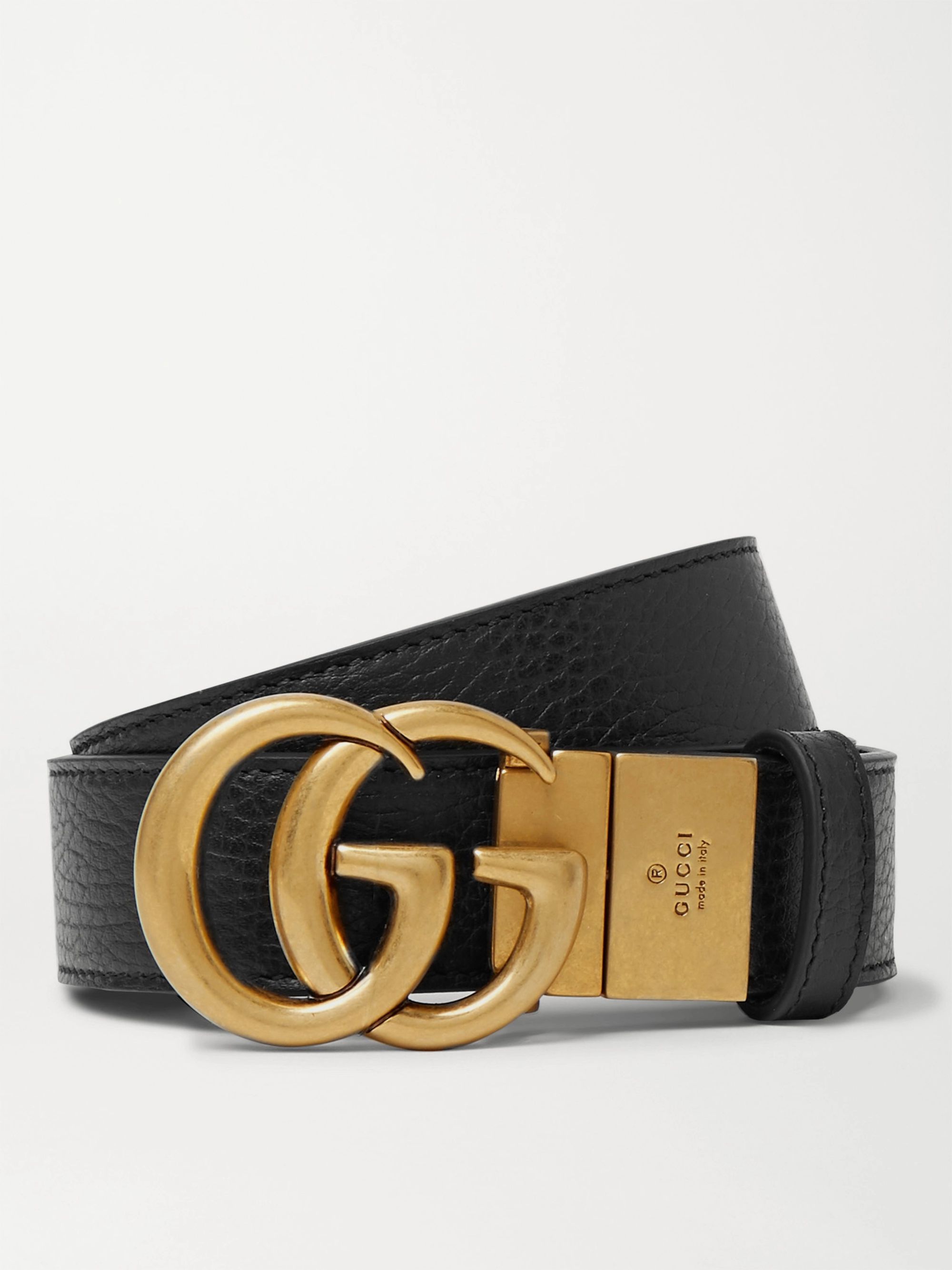 구찌 벨트 Gucci 3.5cm Logo-Detailed Full-Grain Leather Belt,Black