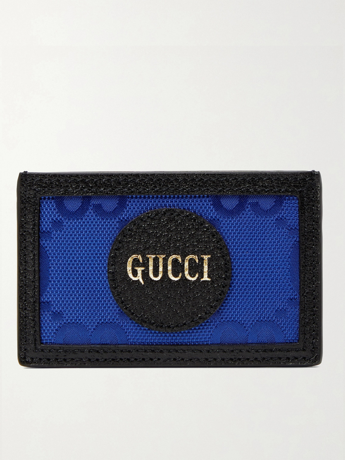 GUCCI GG OFF THE GRID MONOGRAMMED LEATHER-TRIMMED ECONYL CARDHOLDER
