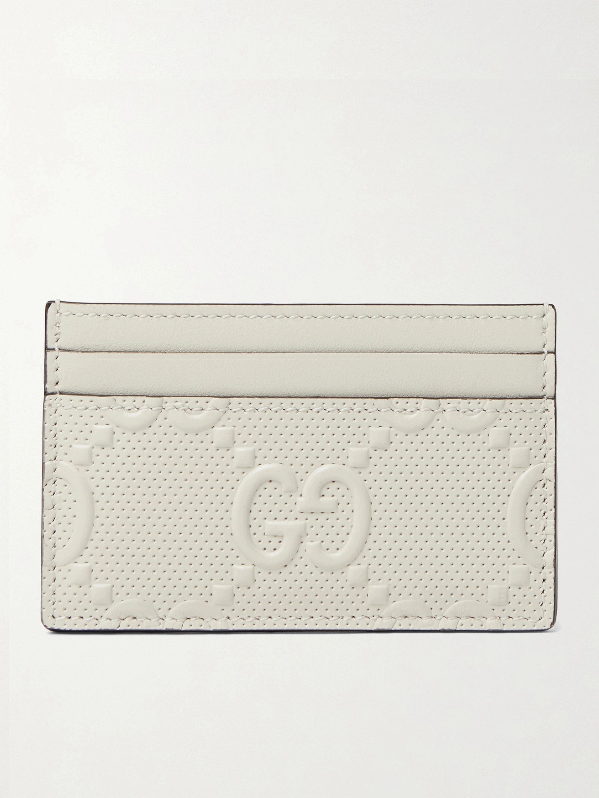 구찌 GG 테니스 카드지갑 Gucci GG Tennis Logo-Embossed Leather Cardholder,Off-white