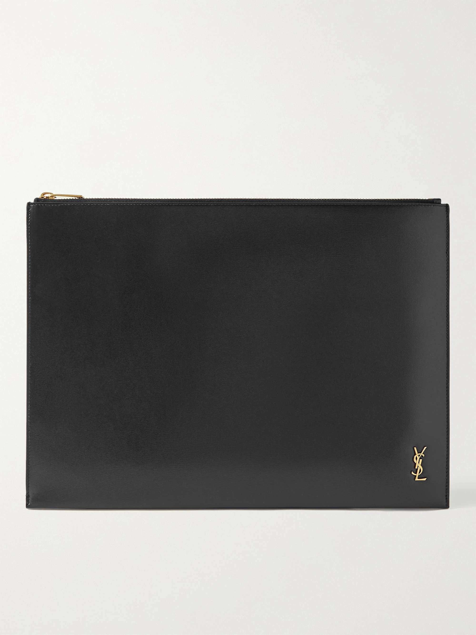 SAINT LAURENT Logo-Appliquéd Leather Document Holder