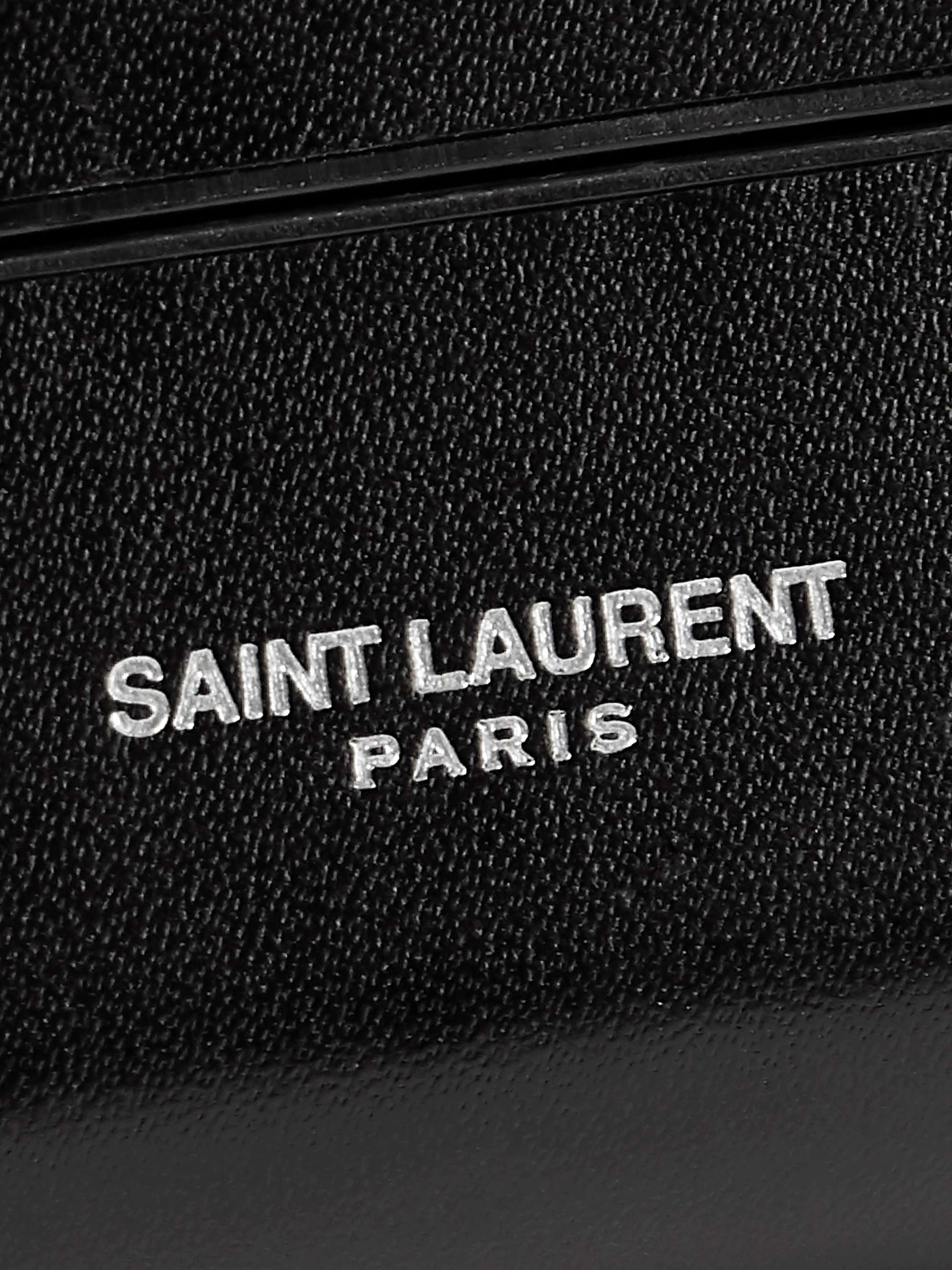 SAINT LAURENT Logo-Print Leather AirPods Pro Case