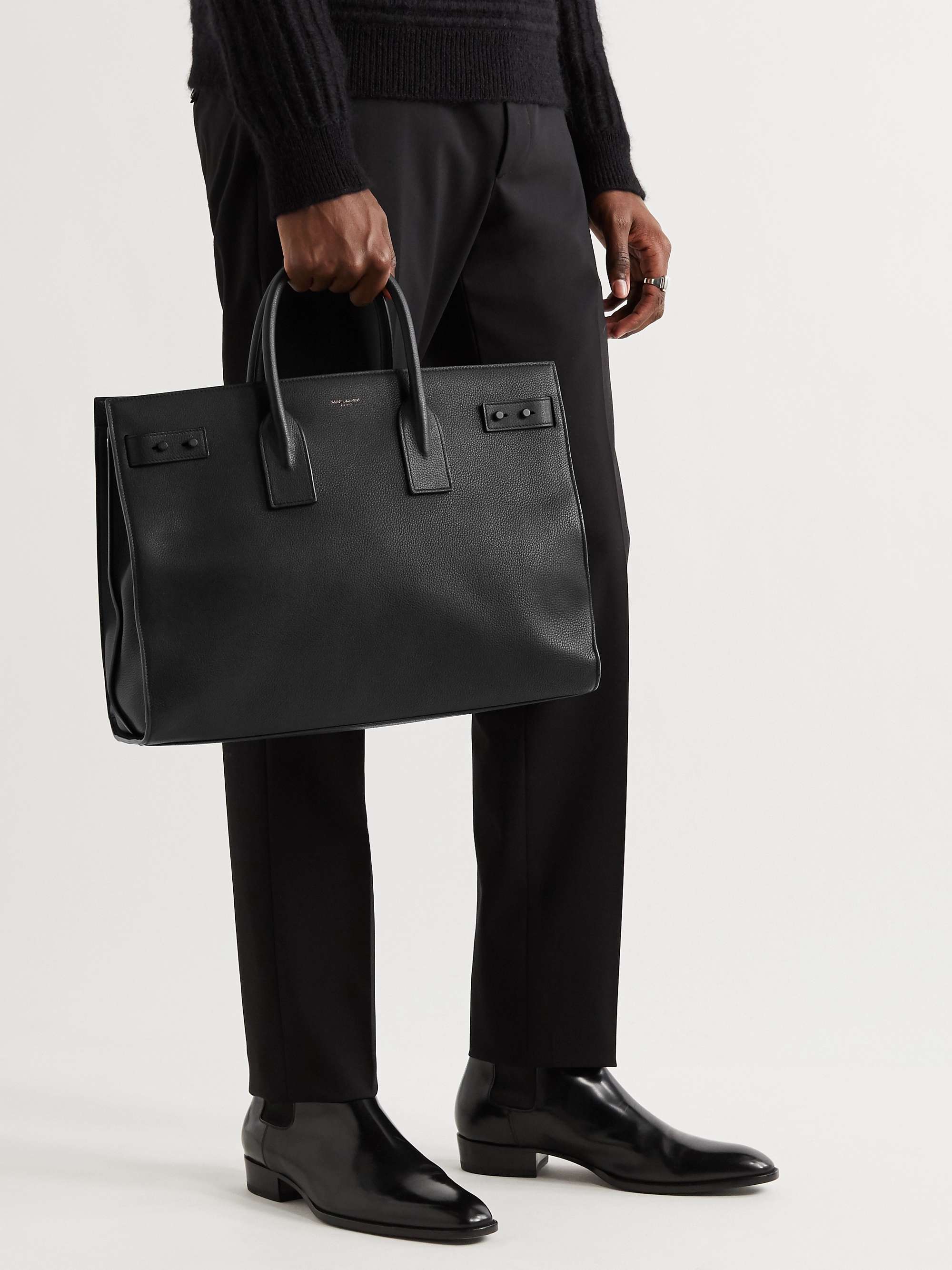 Black Croc-Effect Leather Tote Bag | SAINT LAURENT | MR PORTER