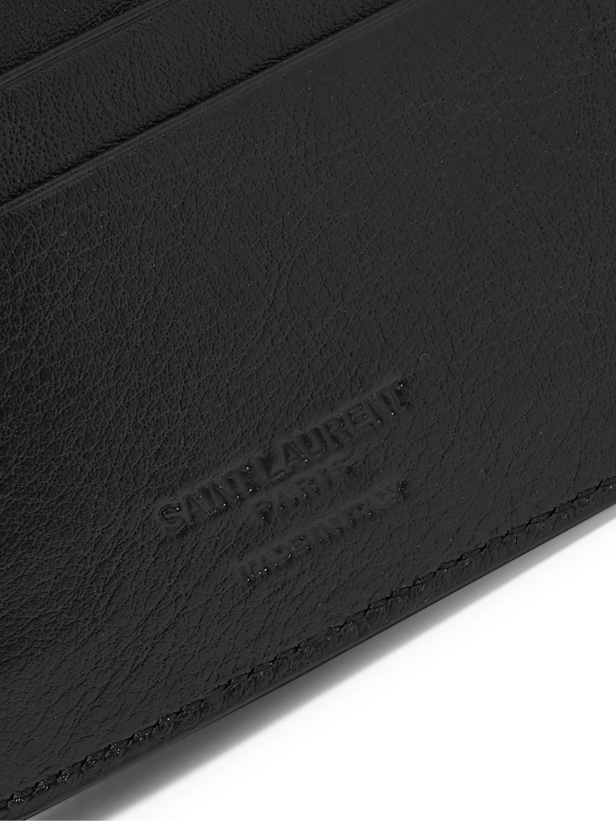 SAINT LAURENT Logo-Debossed Leather Wallet with Money Clip