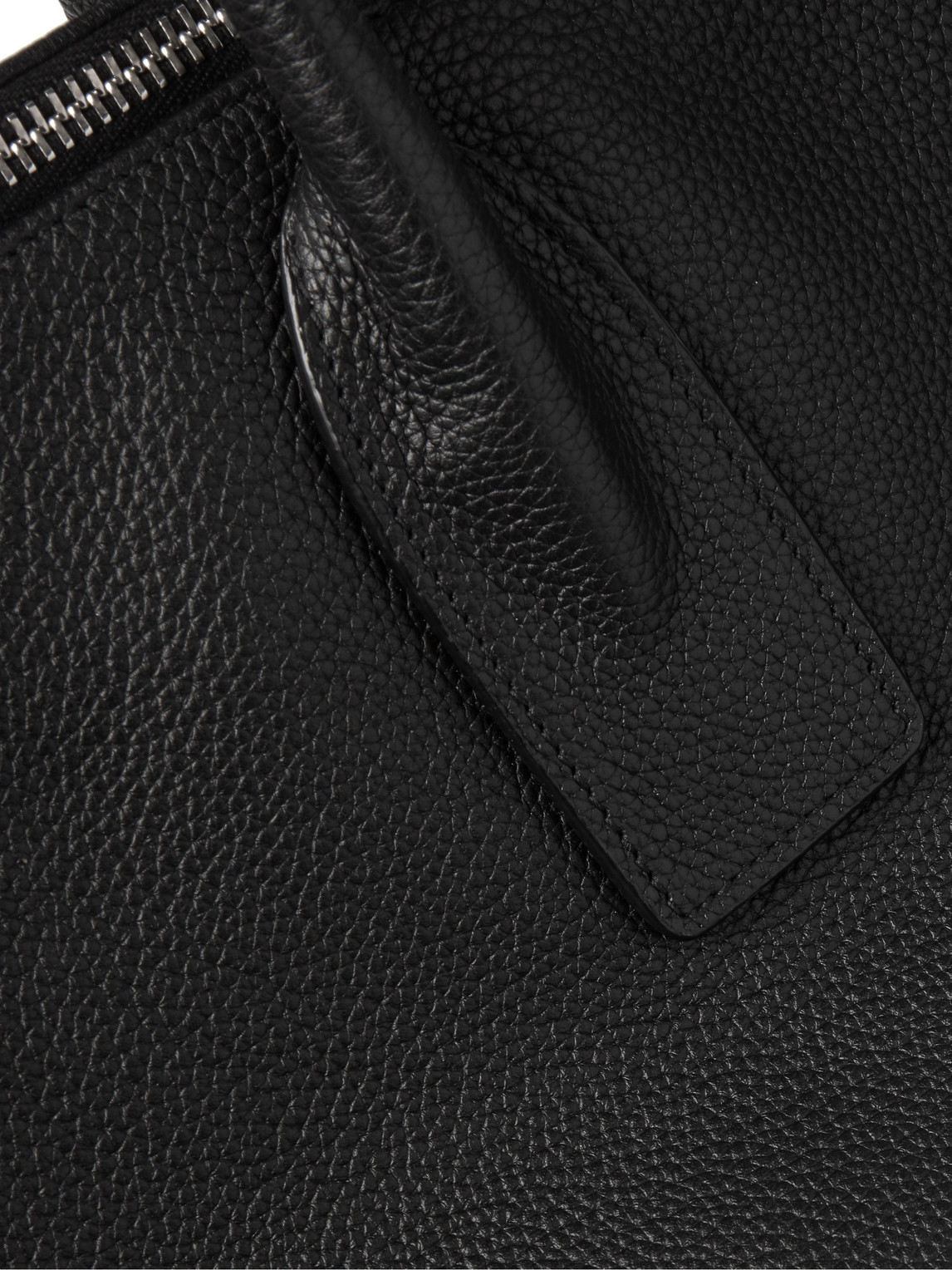 Shop Saint Laurent Full-grain Leather Tote Bag In Black