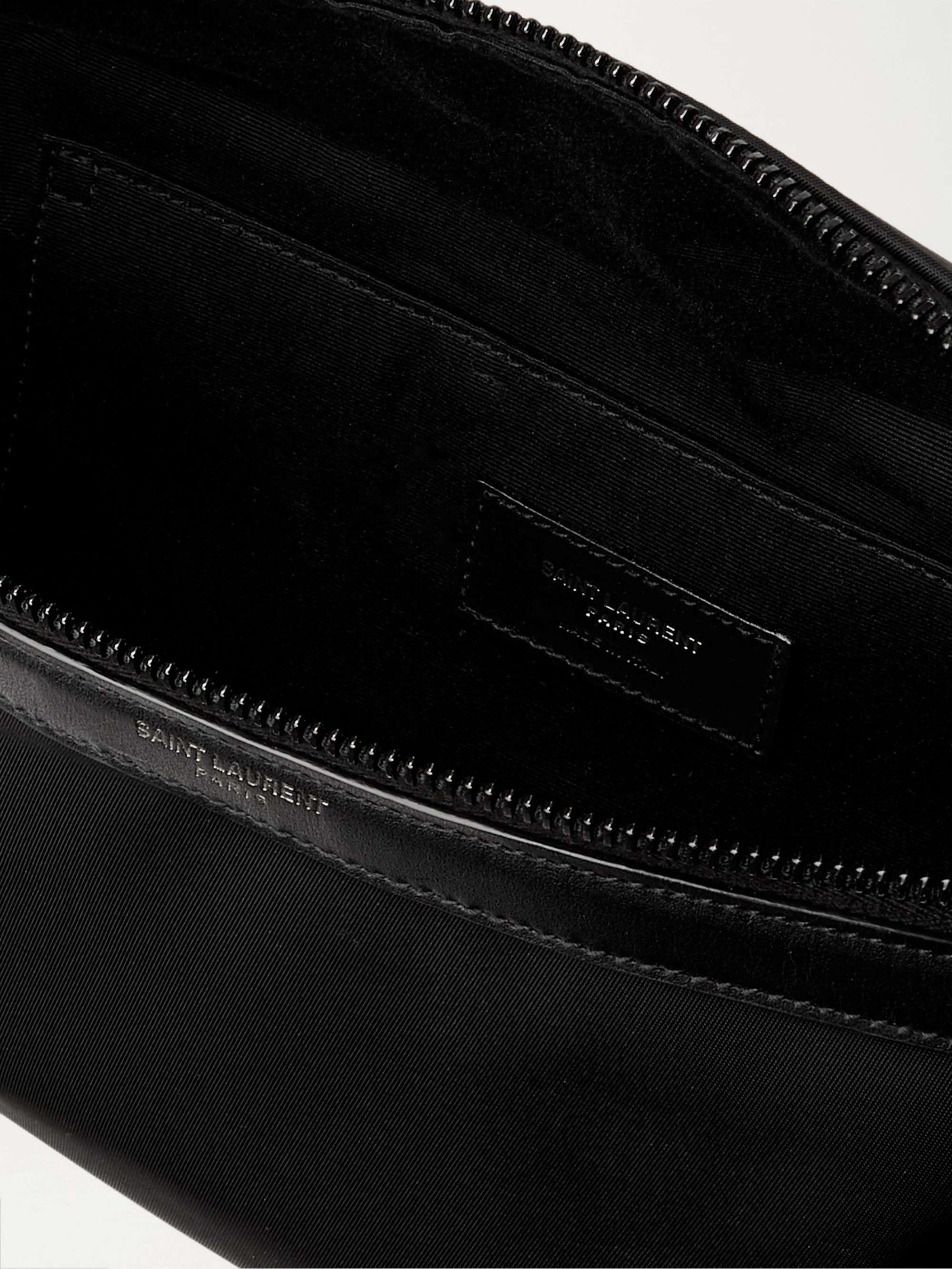 SAINT LAURENT Leather-Trimmed Nylon Belt Bag