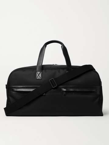 Saint Laurent Logo-print Leather-trimmed Econyl Holdall in Black for Men Mens Bags Duffel bags and weekend bags 