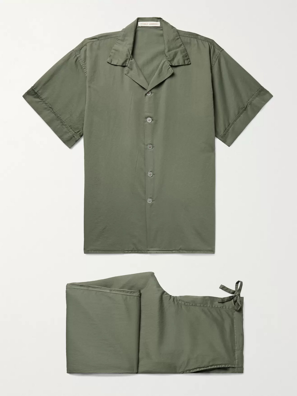 Cleverly Laundry Continental Cotton Pyjama Set In Green