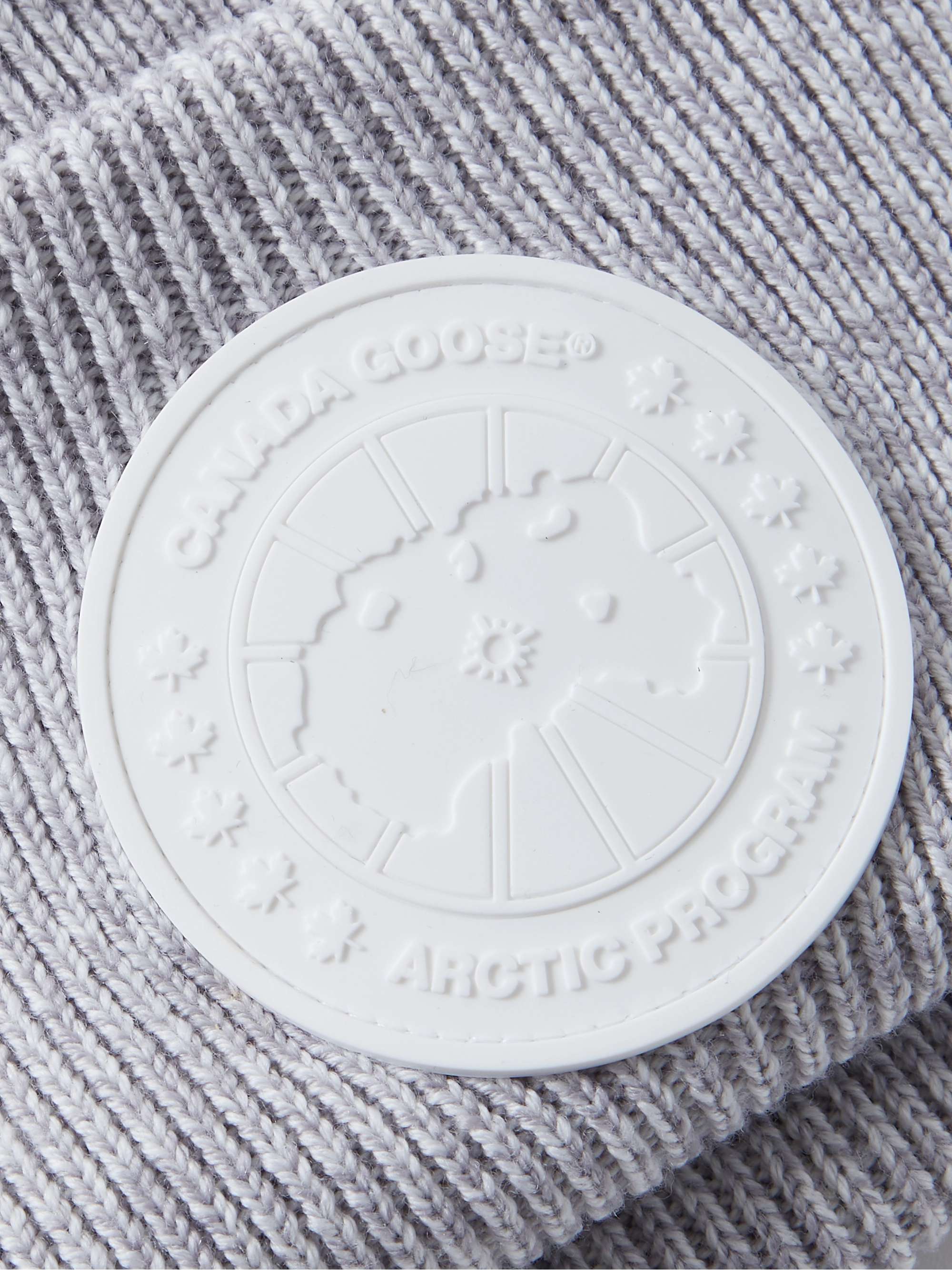 CANADA GOOSE Logo-Appliquéd Ribbed Wool Beanie