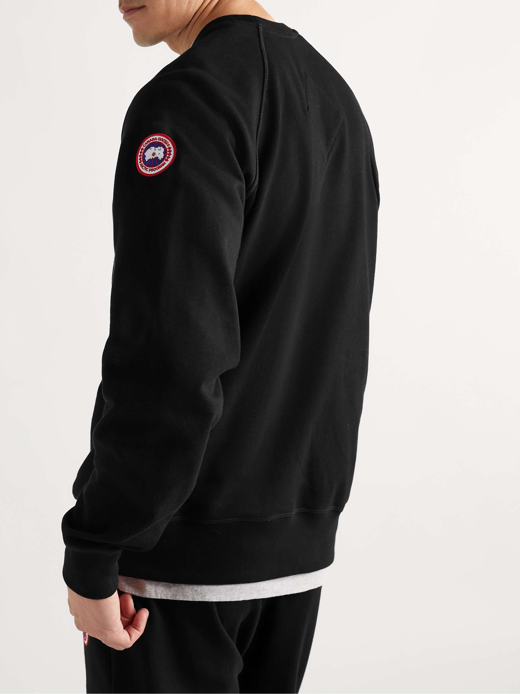 CANADA GOOSE Huron Logo-Appliquéd Cotton-Jersey Sweatshirt