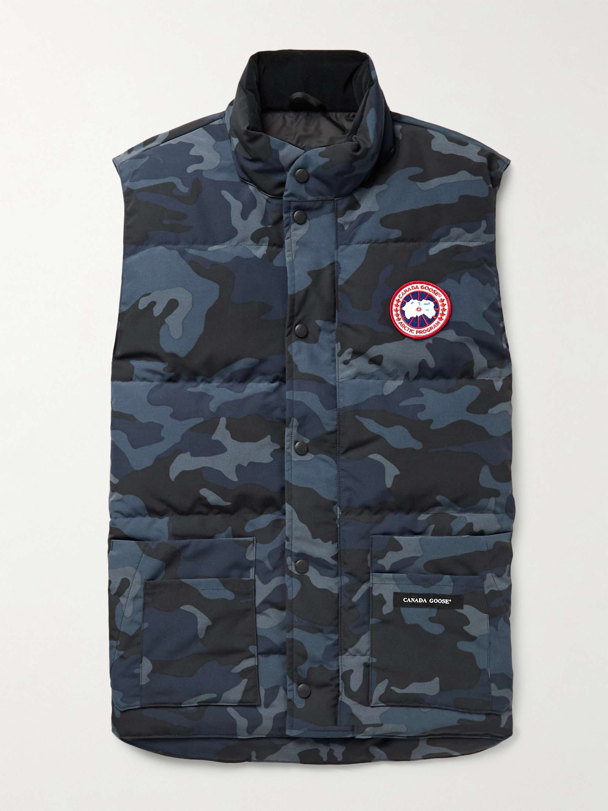 CANADA GOOSE Garson Camouflage-Print Quilted Arctic Tech Down Gilet