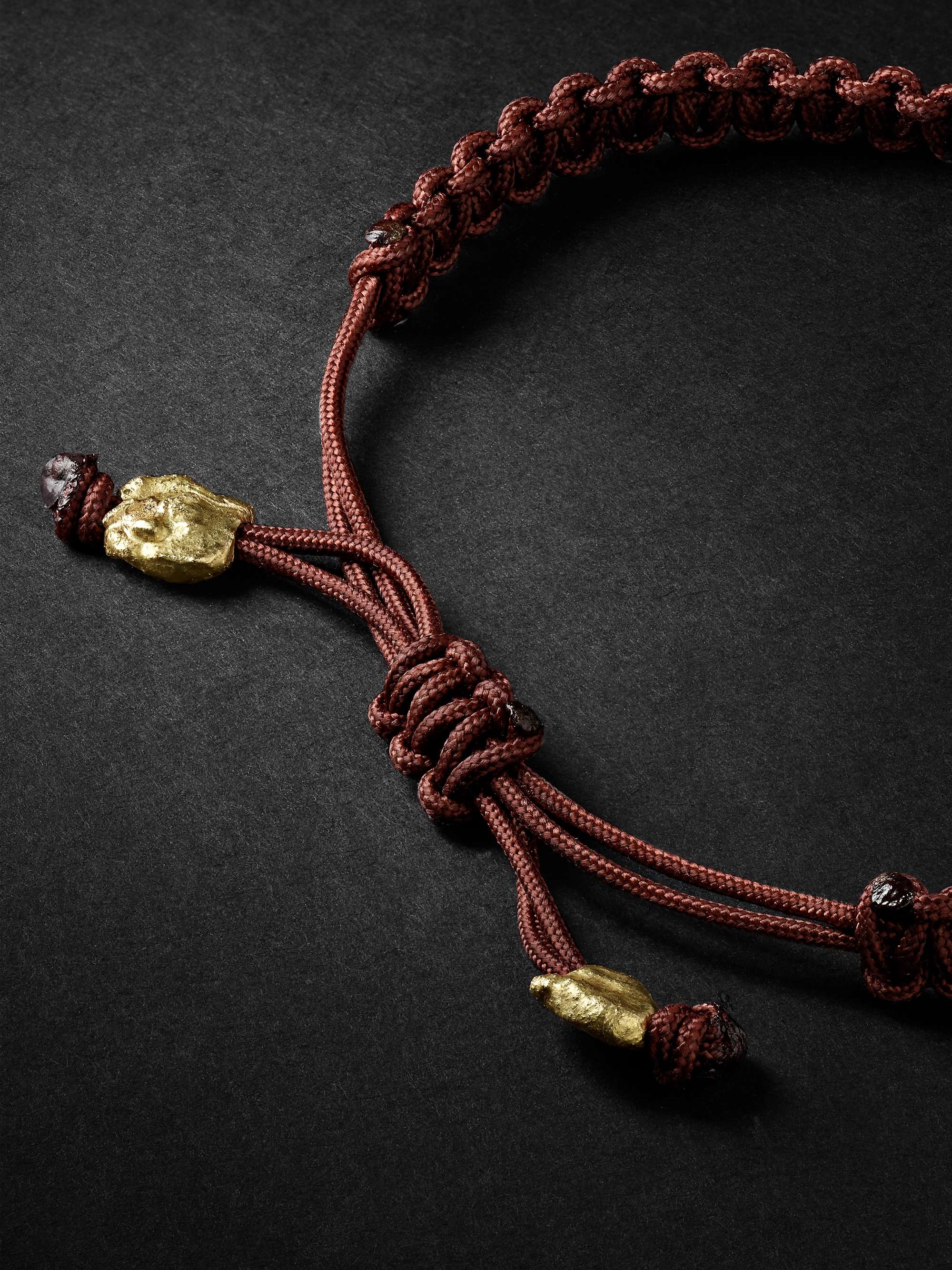 ELHANATI Mezuzah Gold and Braided Cord Bracelet