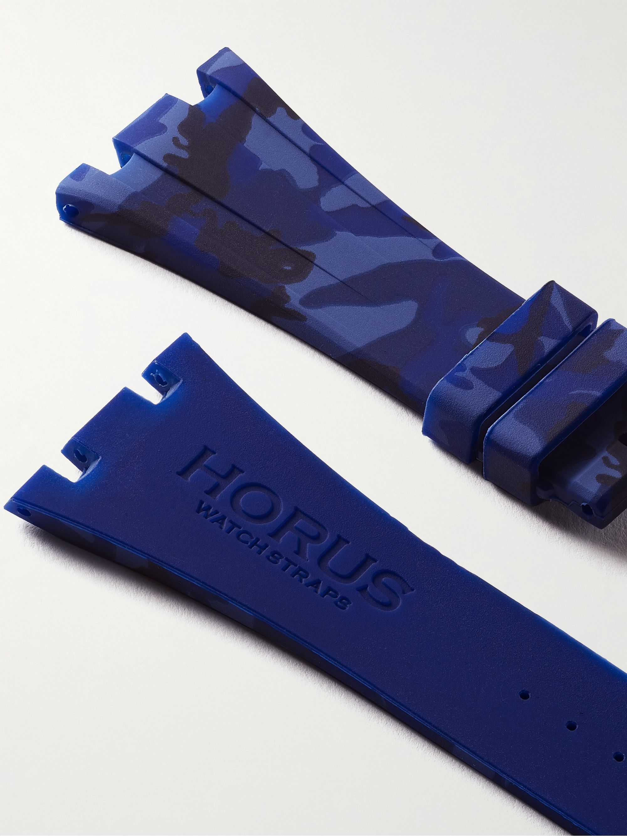 HORUS WATCH STRAPS Deployant 42mm Camouflage-Print Rubber Watch Strap