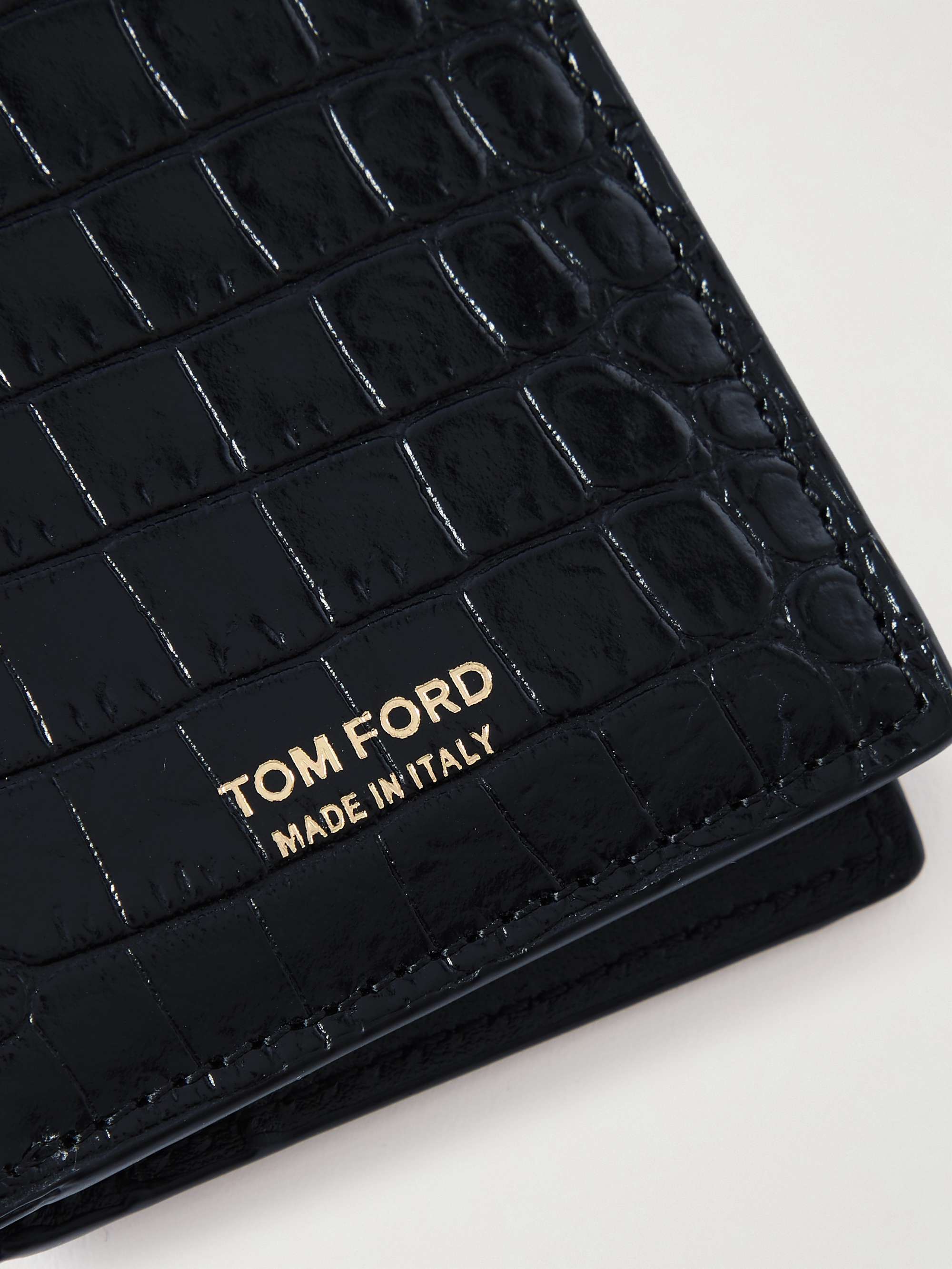 TOM FORD Croc-Effect Leather Billfold Cardholder