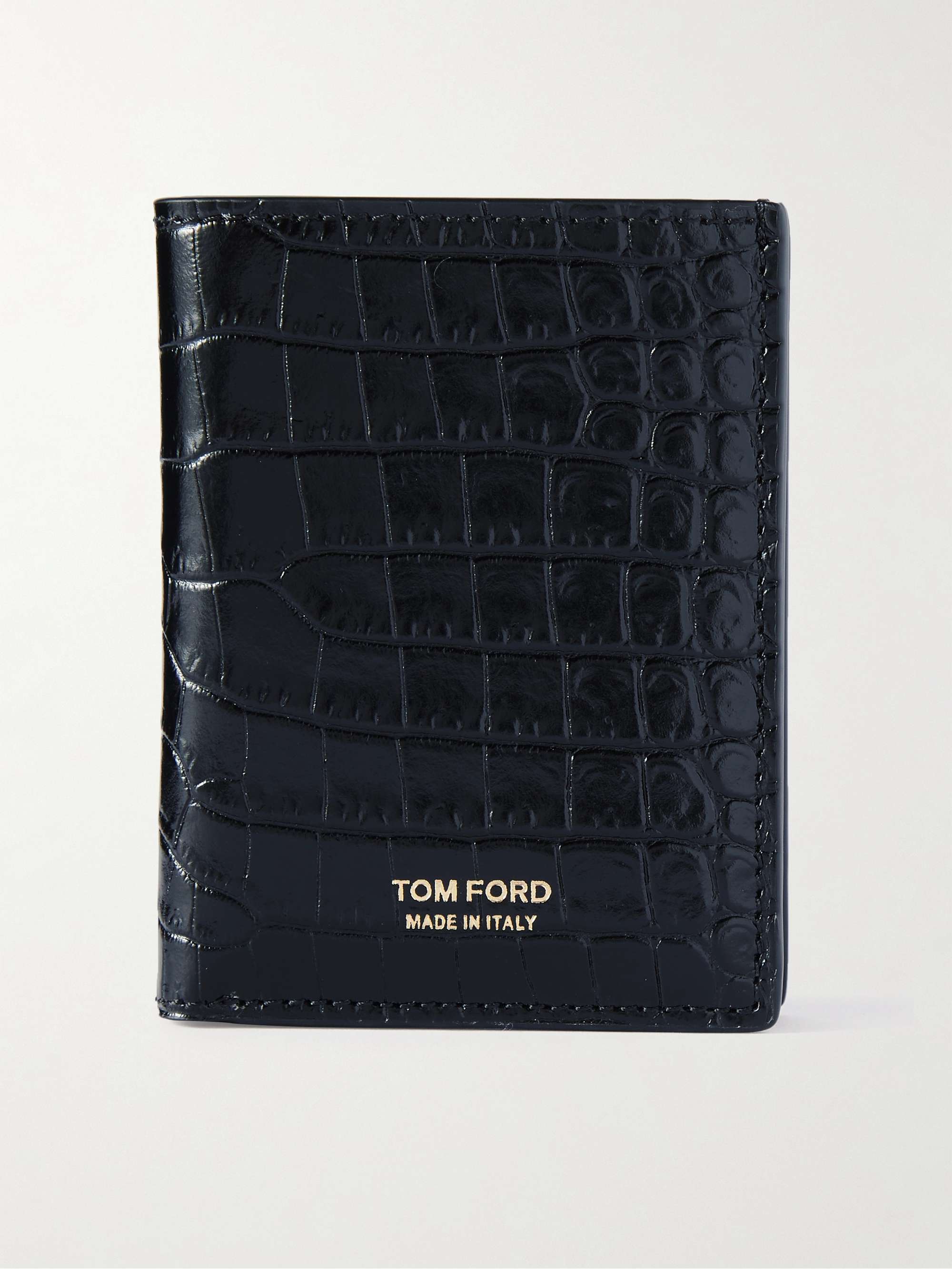 TOM FORD Croc-Effect Leather Billfold Cardholder