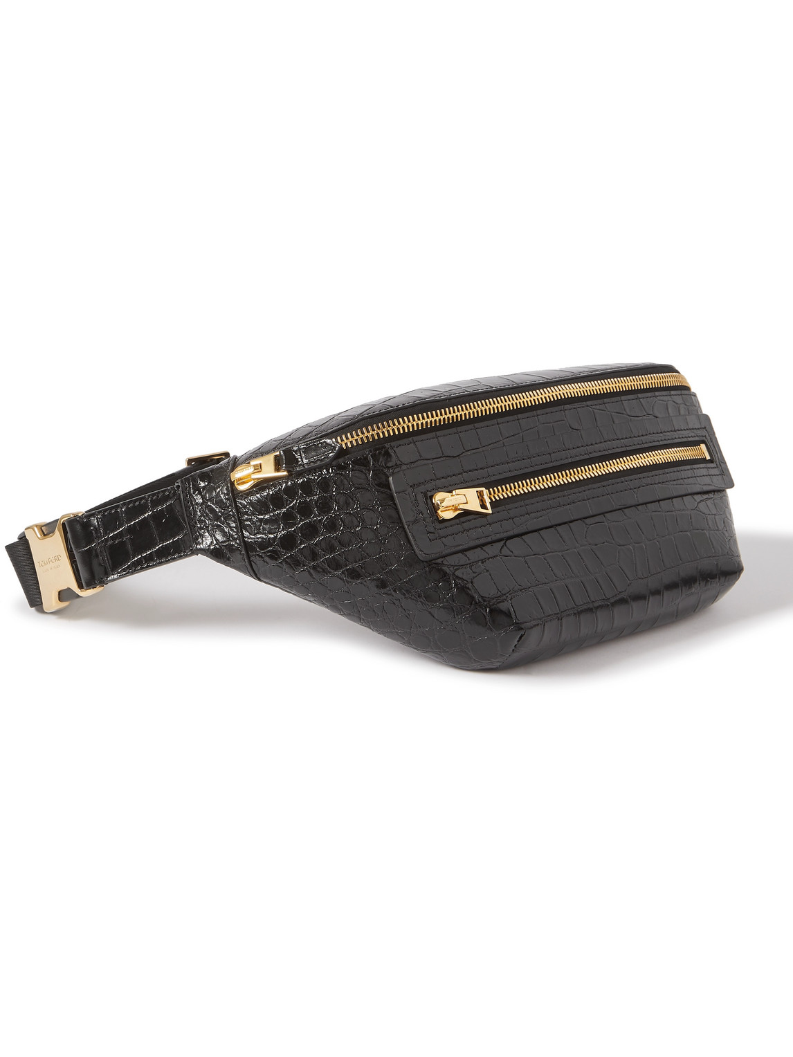 TOM FORD - Buckley Croc-Effect Leather Belt Bag - Men - Black for Men