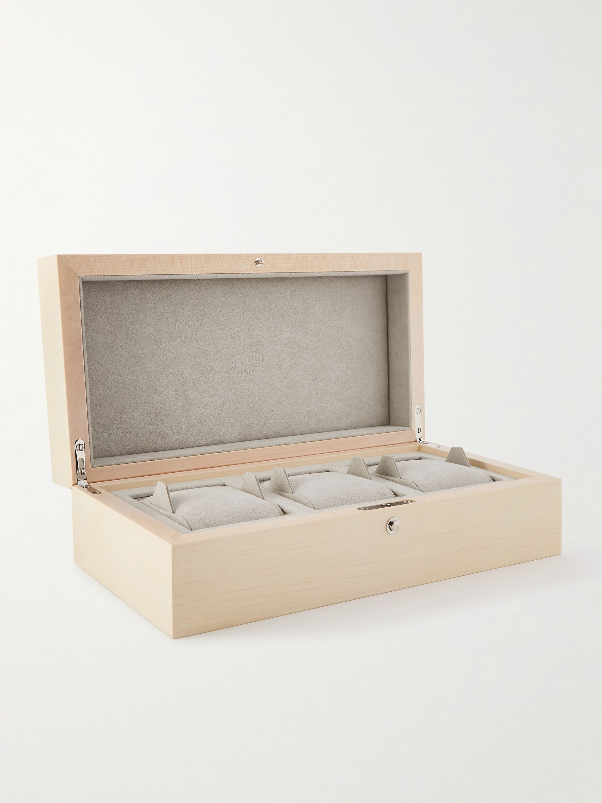 BERLUTI Scritto Leather-Trimmed Birch Wood Watch Box