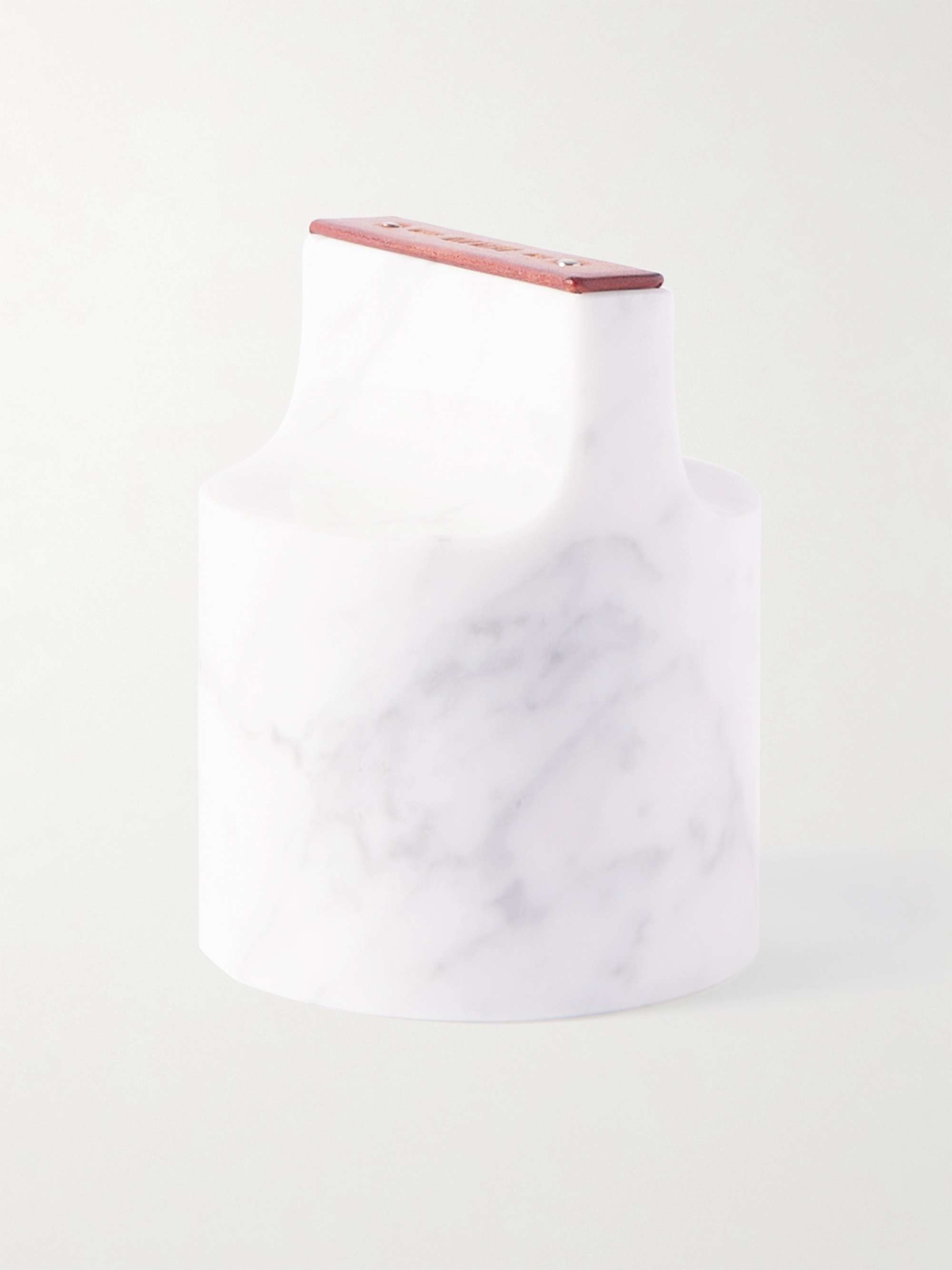 BERLUTI Venezia Leather-Trimmed Marble Paperweight