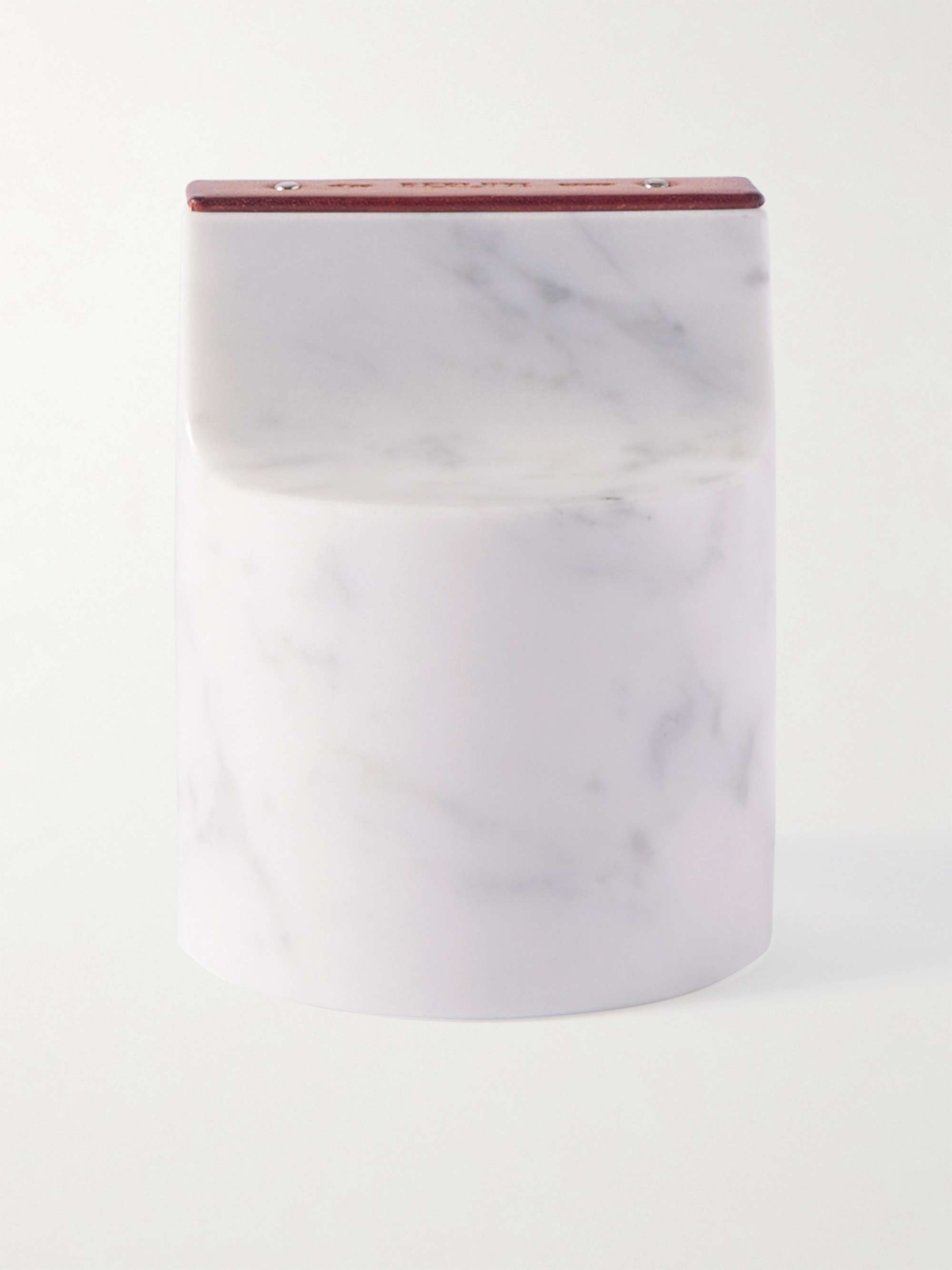 BERLUTI Venezia Leather-Trimmed Marble Paperweight