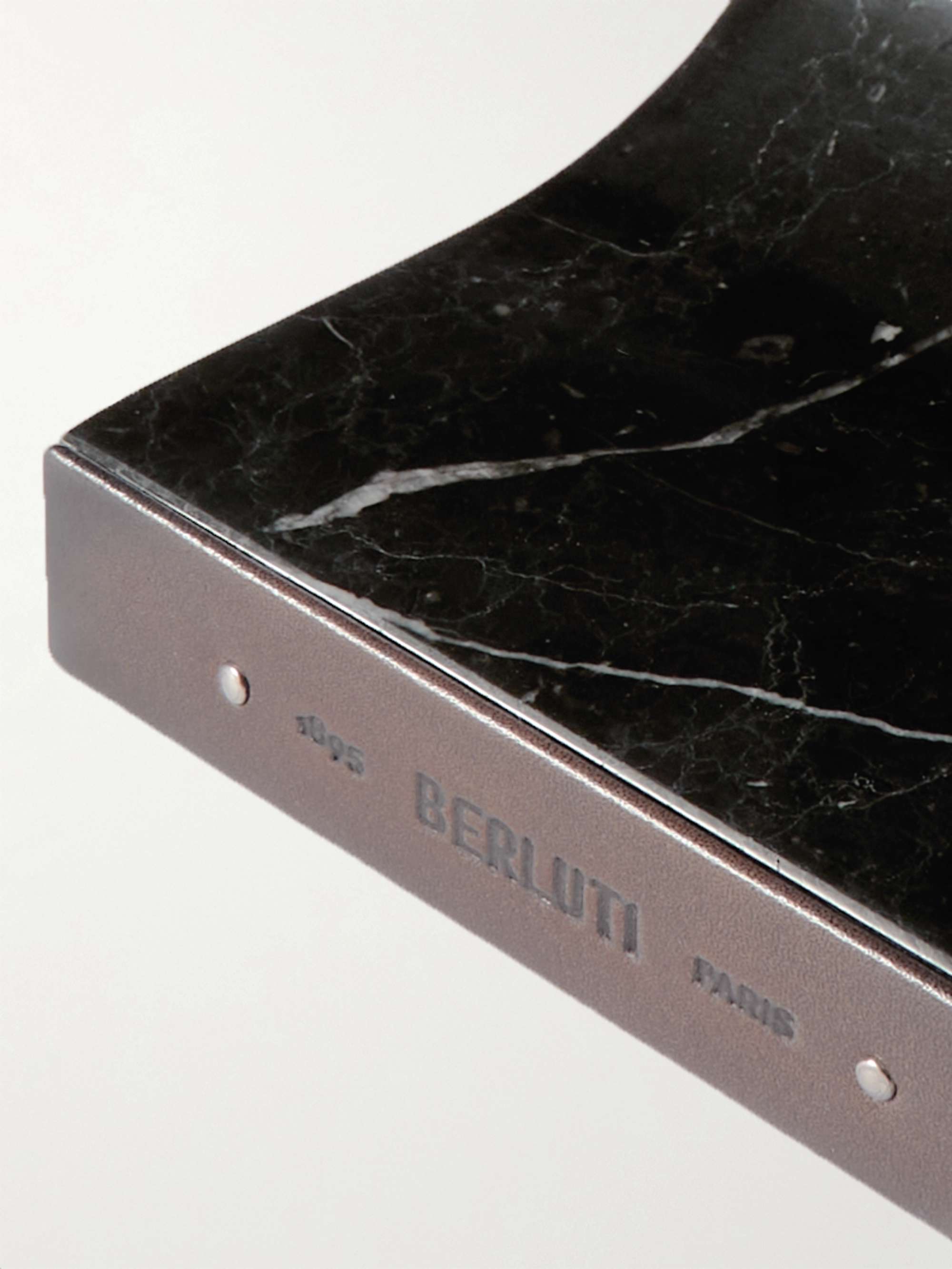 BERLUTI Venezia Leather-Trimmed Marble Bookend