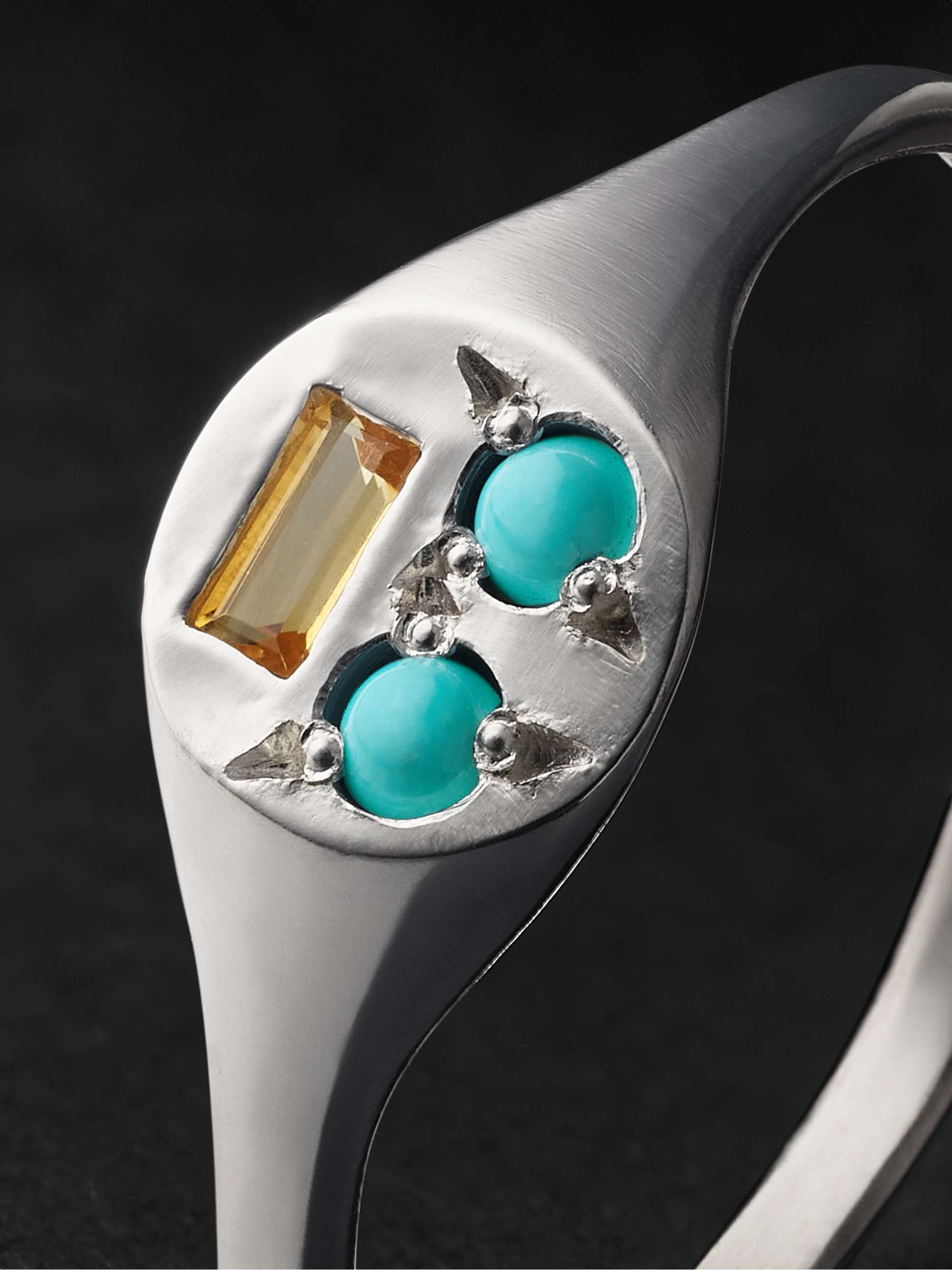 SEB BROWN Mask Silver, Citrine and Turquoise Ring