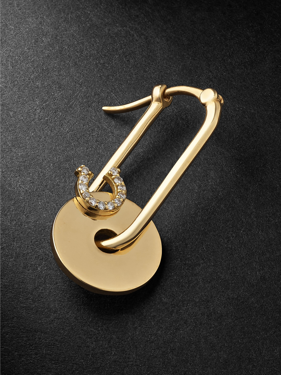 Foundrae Horseshoe Gold Diamond Single Earring