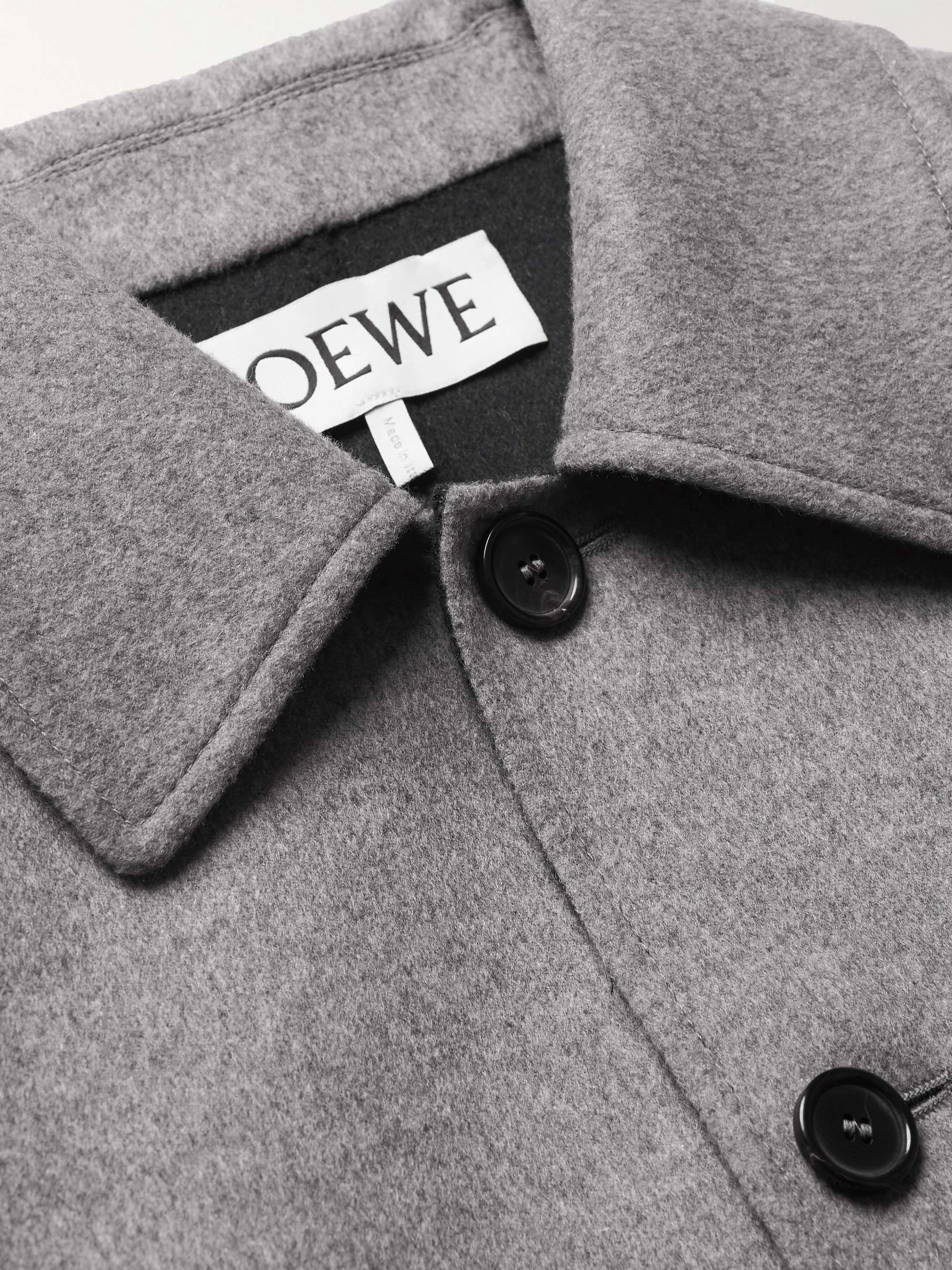 LOEWE Leather-Trimmed Wool and Cashmere-Blend Jacket