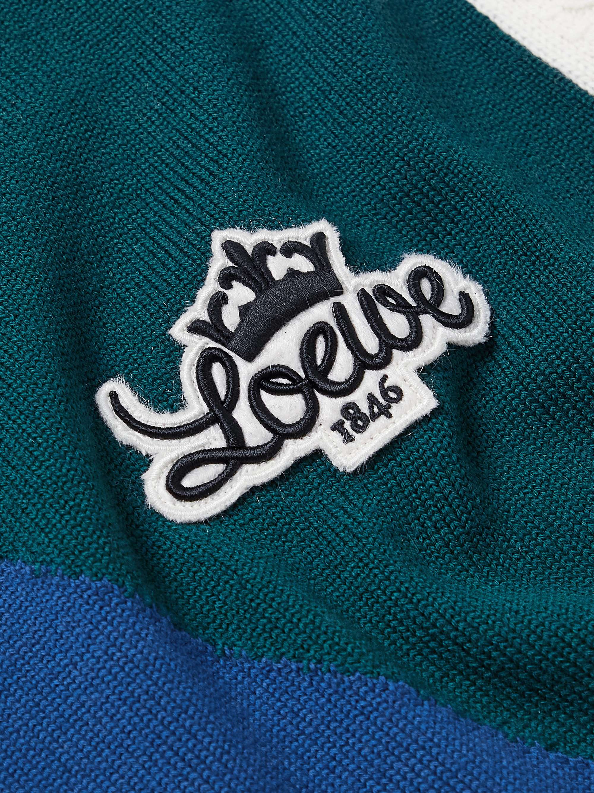 LOEWE Logo-Appliquéd Panelled Wool-Blend Polo Shirt