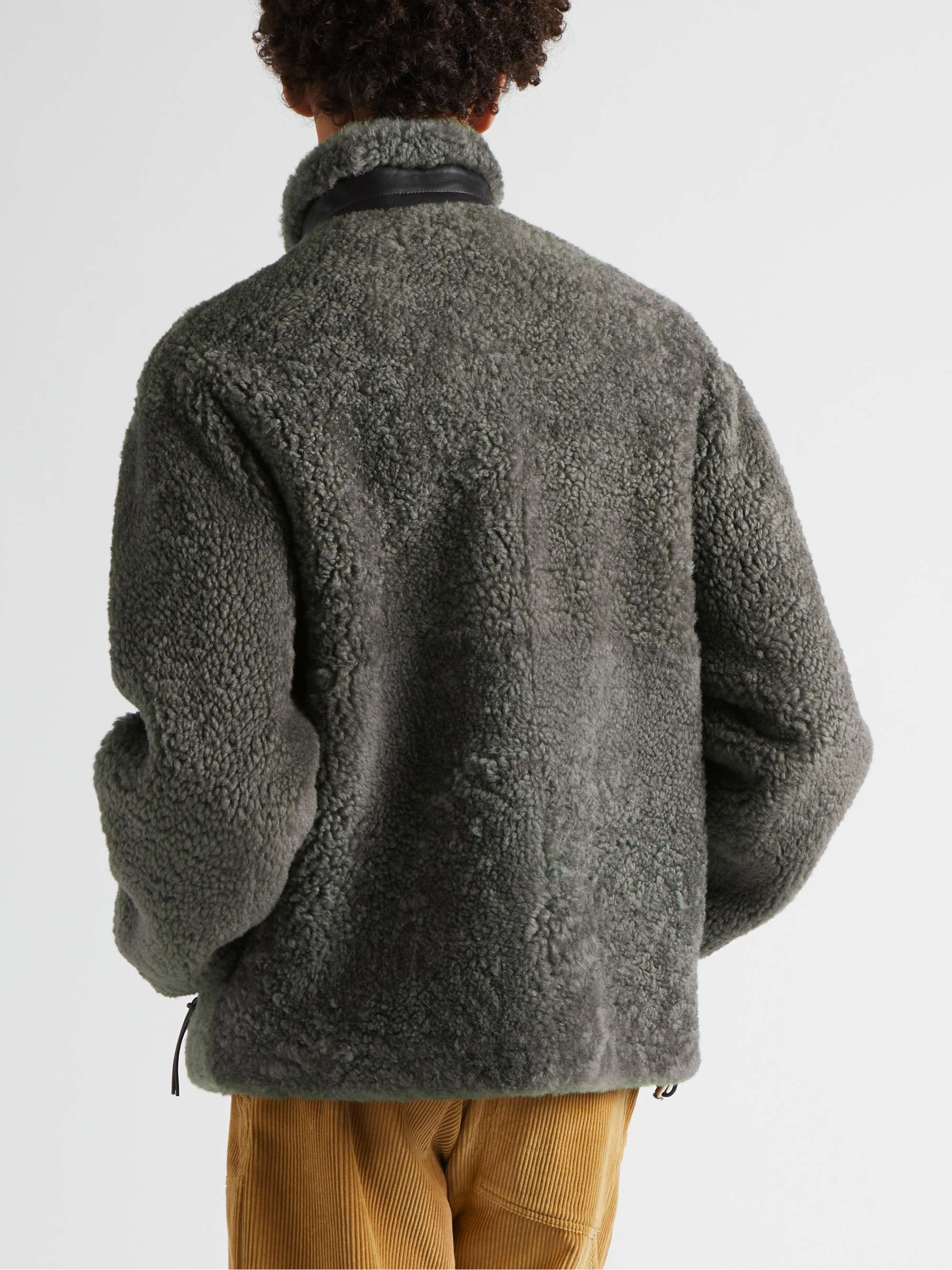 LOEWE Leather-Trimmed Shearling Jacket