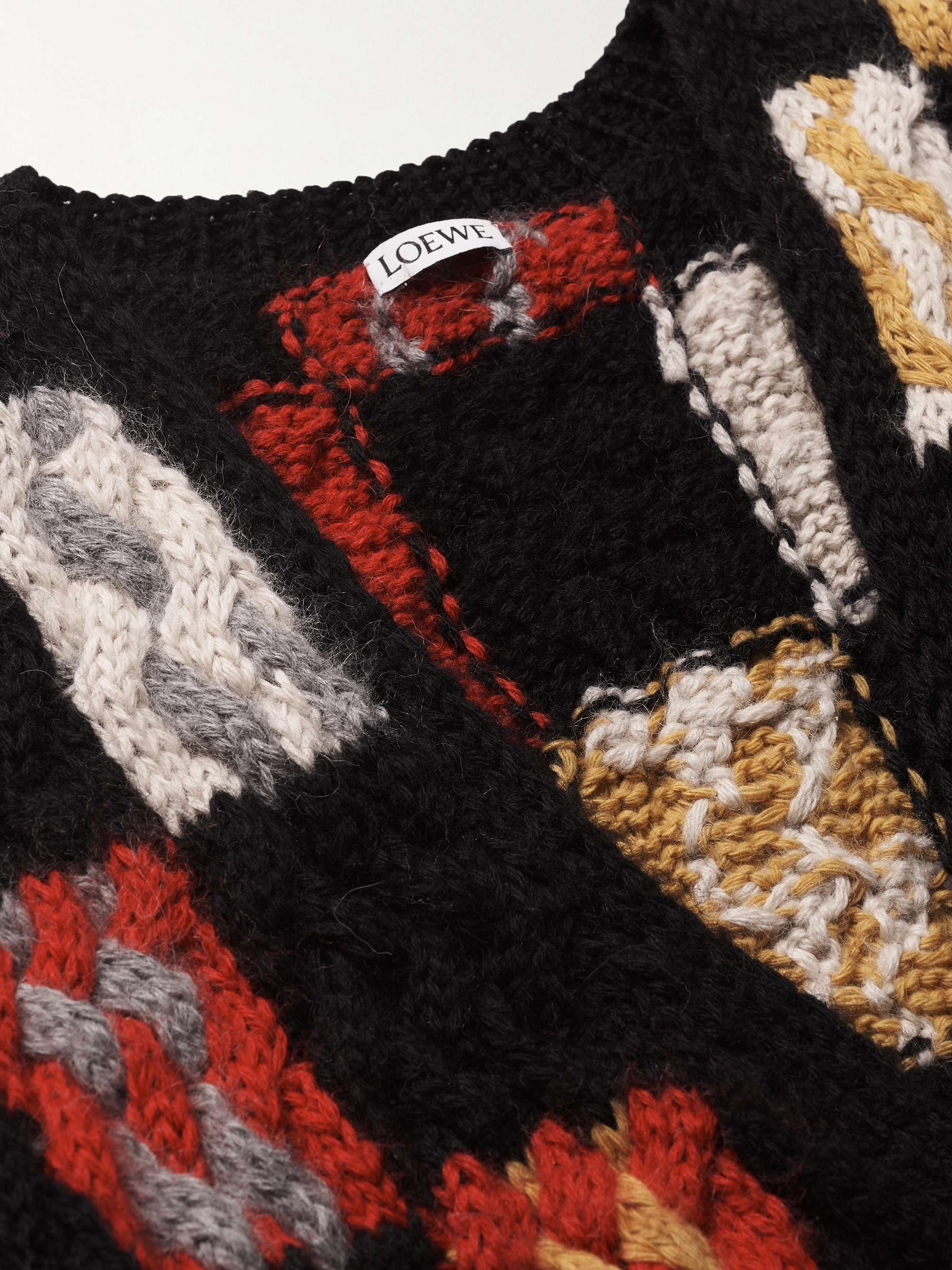 LOEWE Patchwork Wool and Alpaca-Blend Cardigan