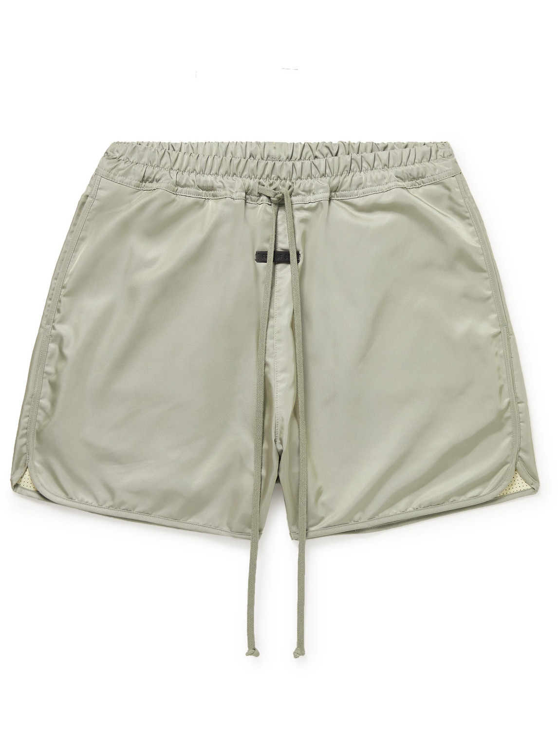 Wide-Leg Logo-Appliquéd Iridescent Nylon Drawstring Shorts
