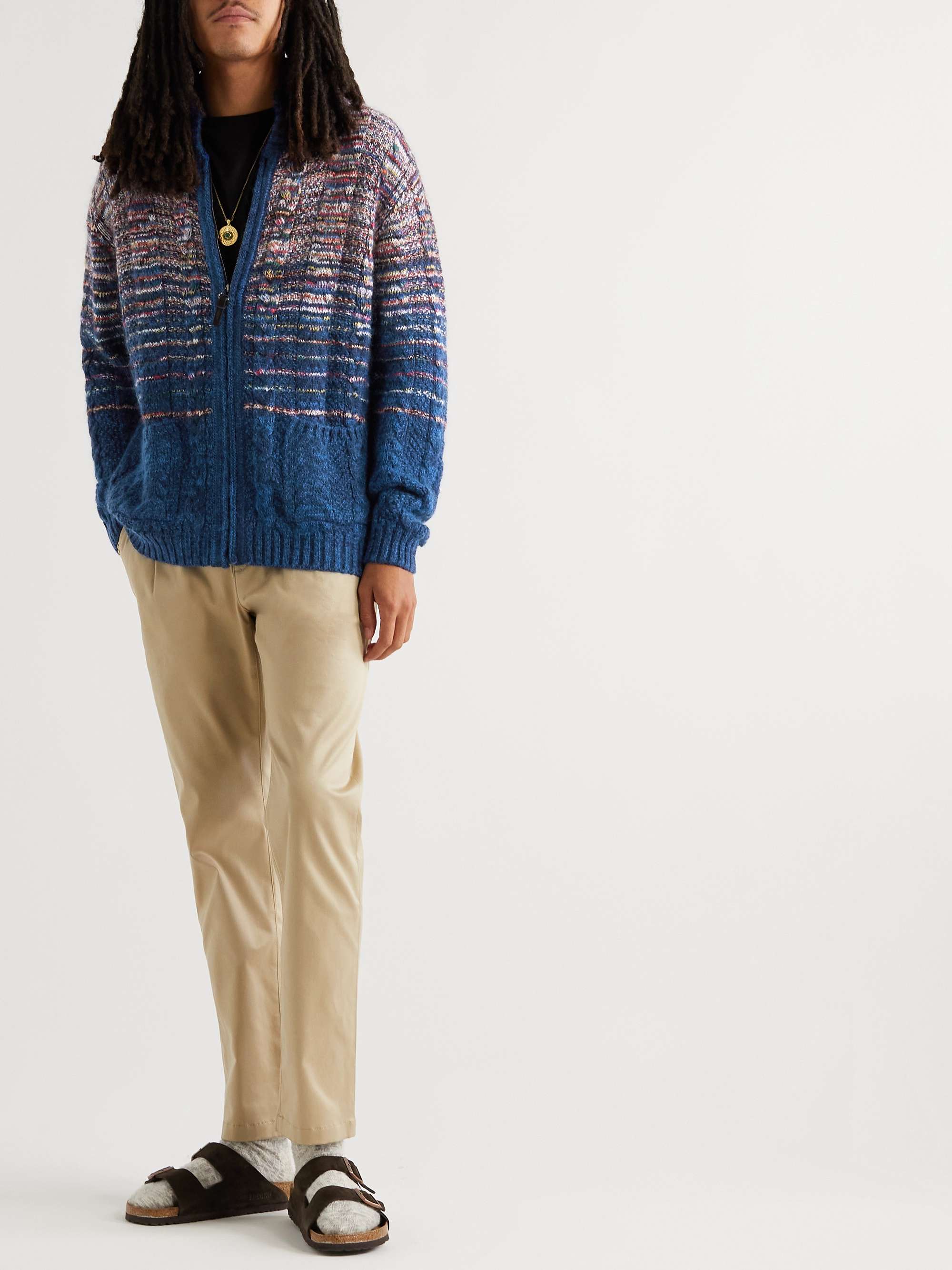MISSONI Space-Dyed Cable-Knit Wool-Blend Zip-Up Cardigan