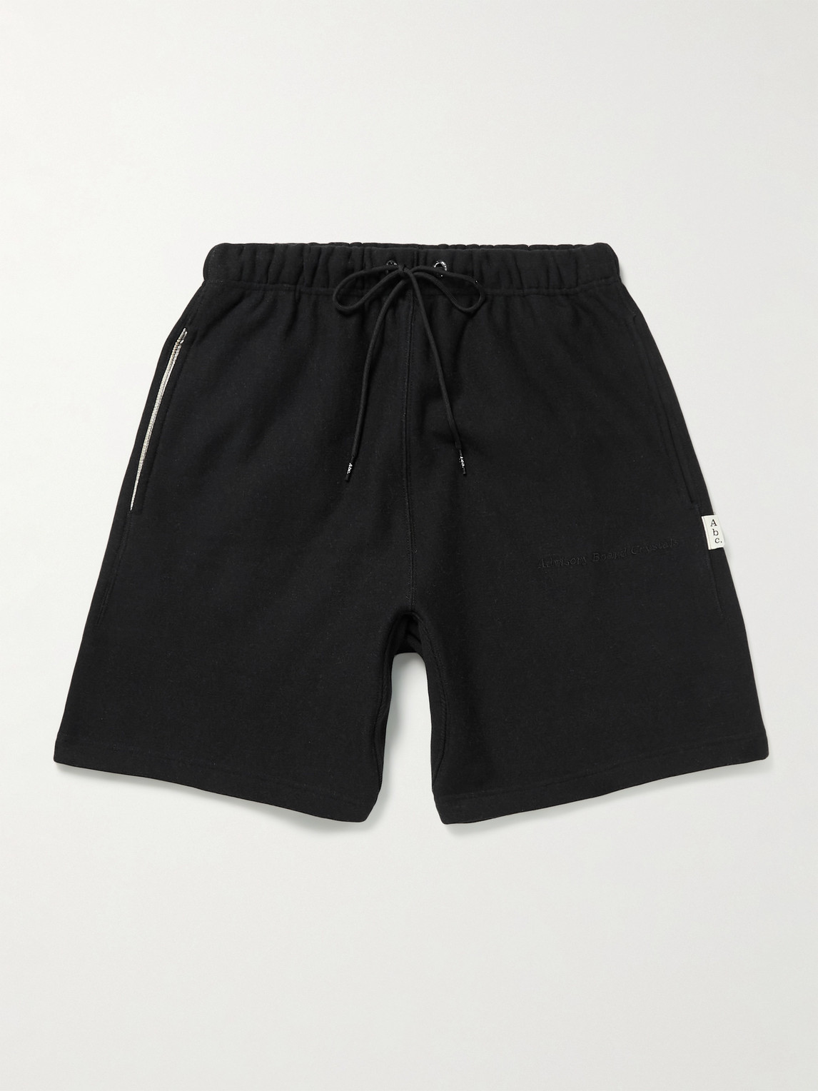 Abc. 123. Straight-leg Webbing-trimmed Logo-embroidered Cotton-blend Jersey Drawstring Shorts In Gray